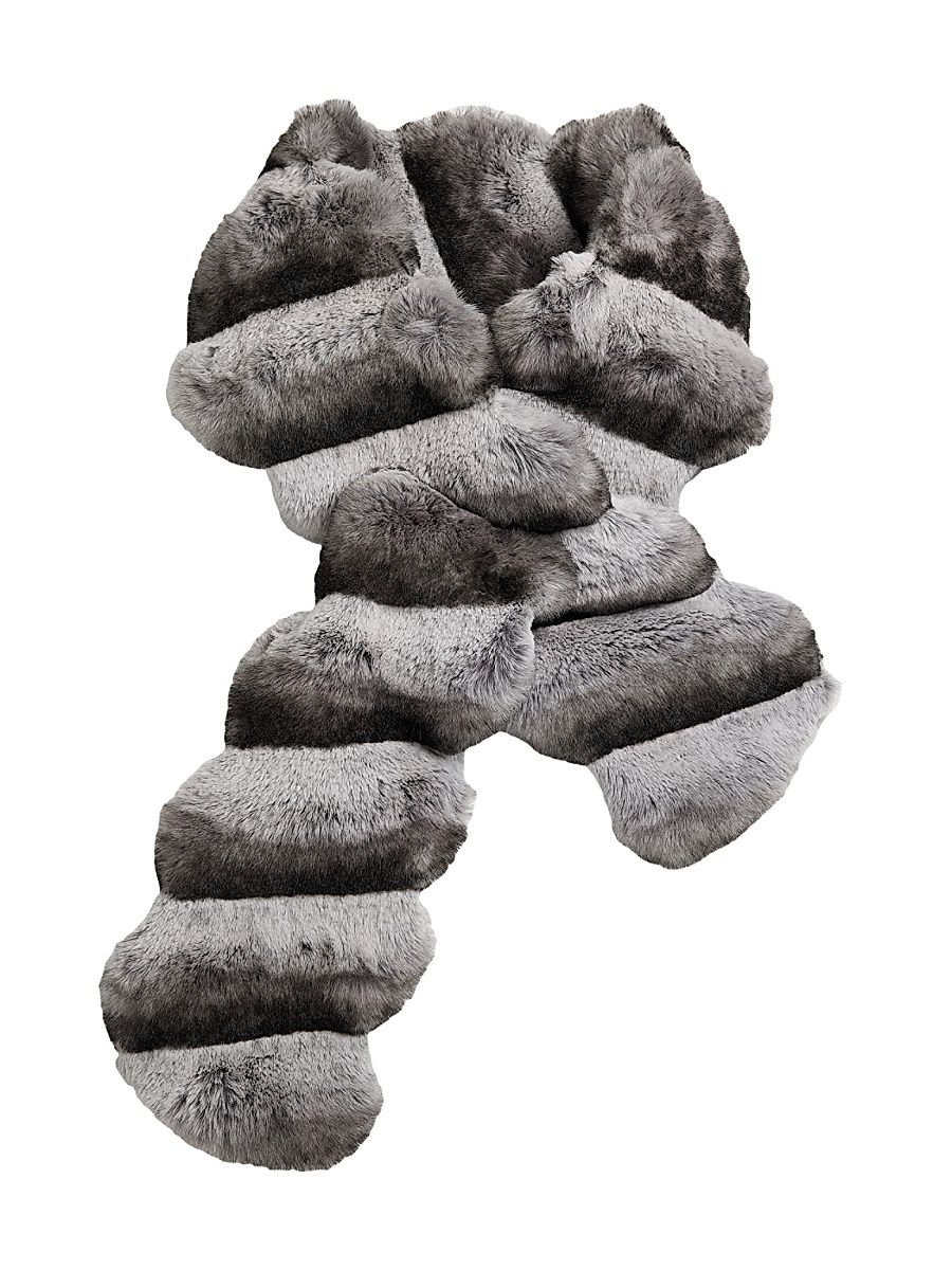 Women's Faux Chinchilla Pull-Through Scarf - Gray Chinchilla