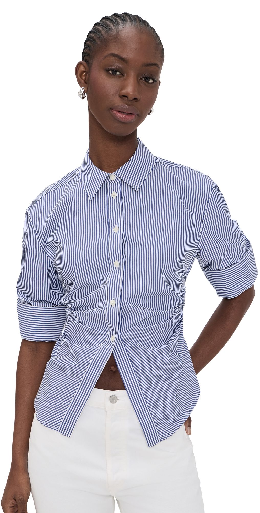 Tanya Taylor Winslet Top BLUE/OPTIC WHITE 10