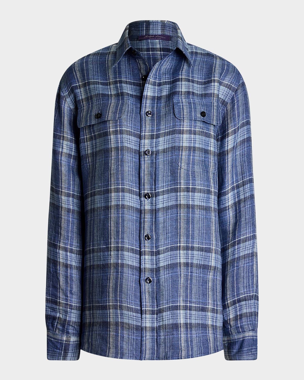 Darleen Plaid Chambray Button-Down Shirt