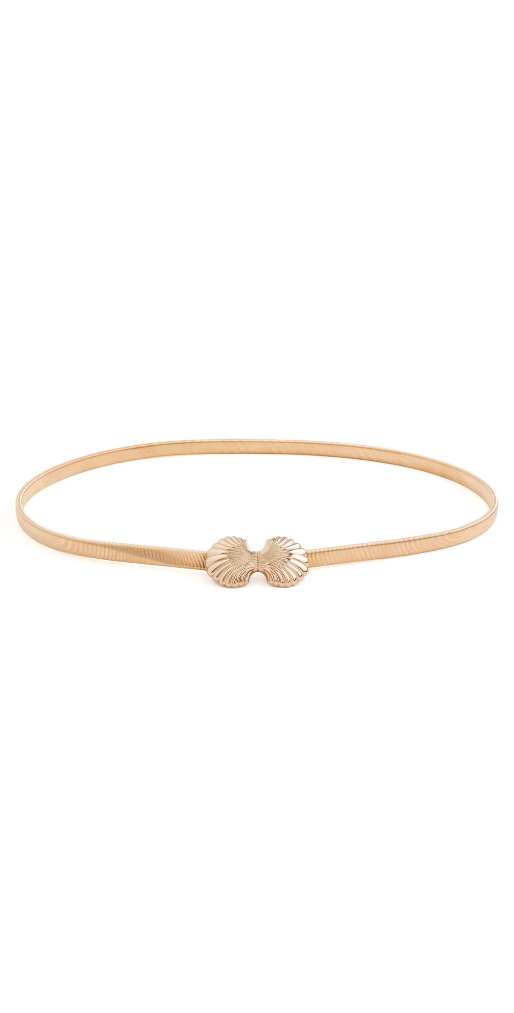 Lele Sadoughi Shell Chain Stretch Belt Gold One Size