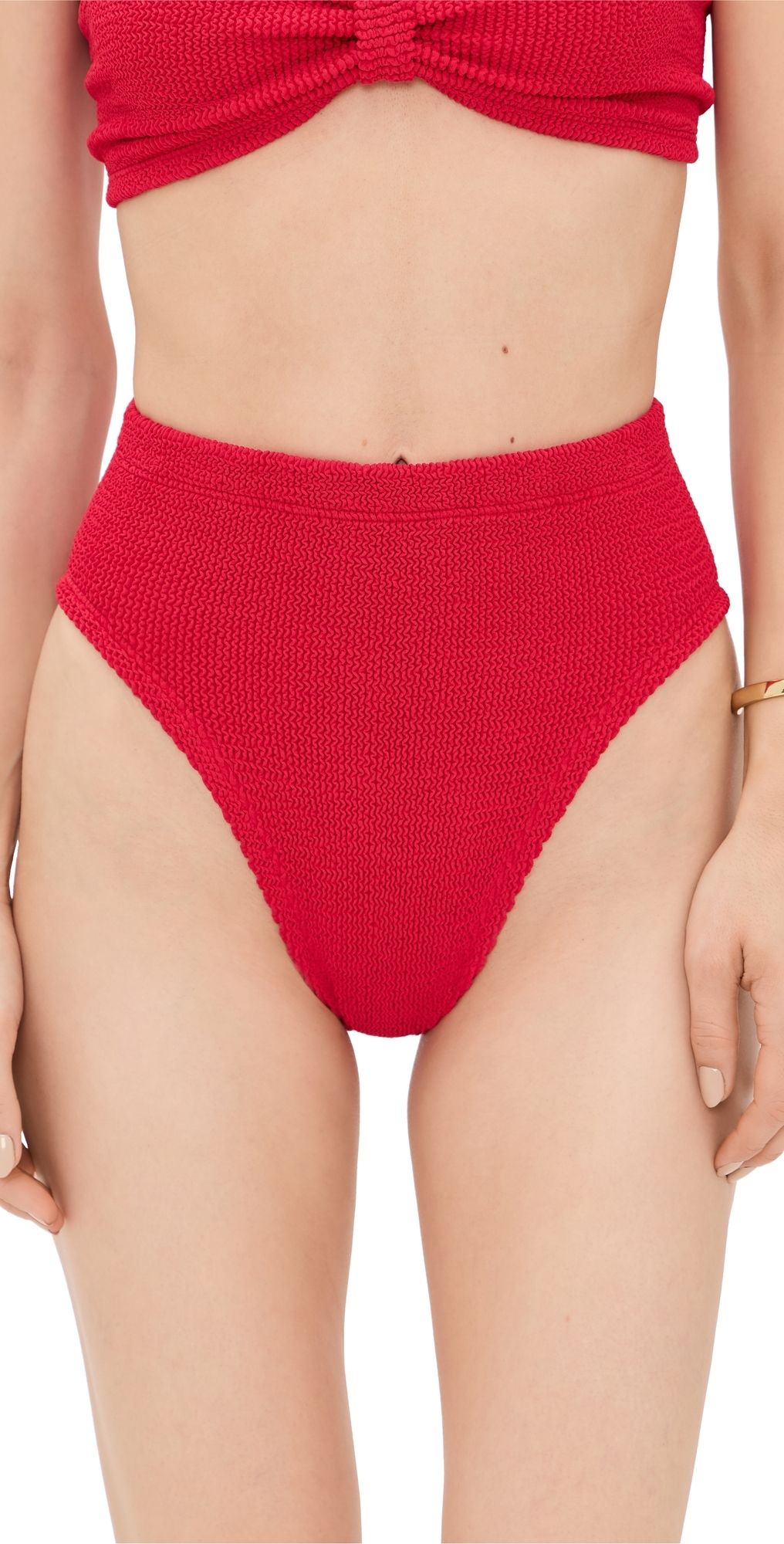 Hunza G High Waist Bikini Bottoms Red One Size