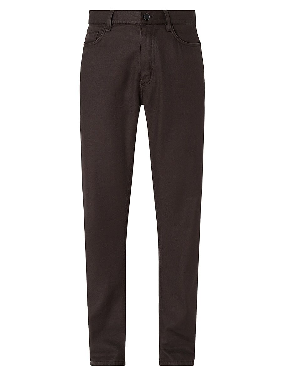 Men's Stretch Cotton and Linen Roccia Pants - Dark Brown - Size 30