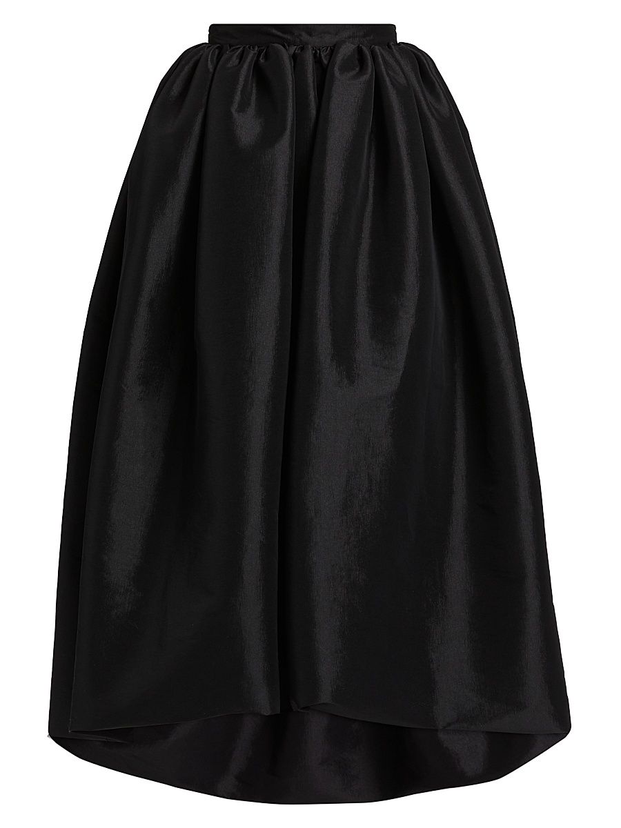 Women's Nina Taffeta Midi-Skirt - Black - Size 2
