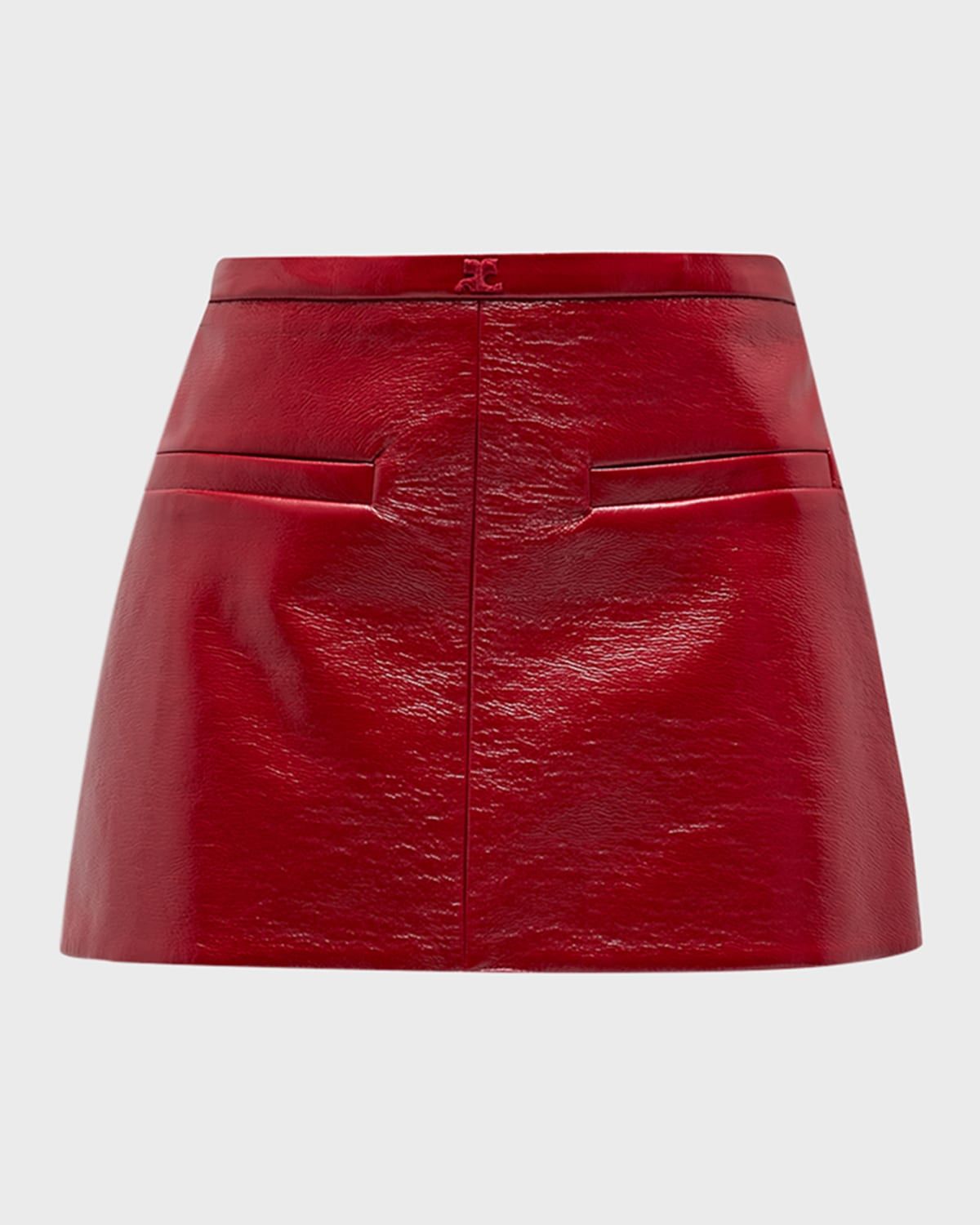 Heritage A-Line Shiny Vinyl Mini Skirt