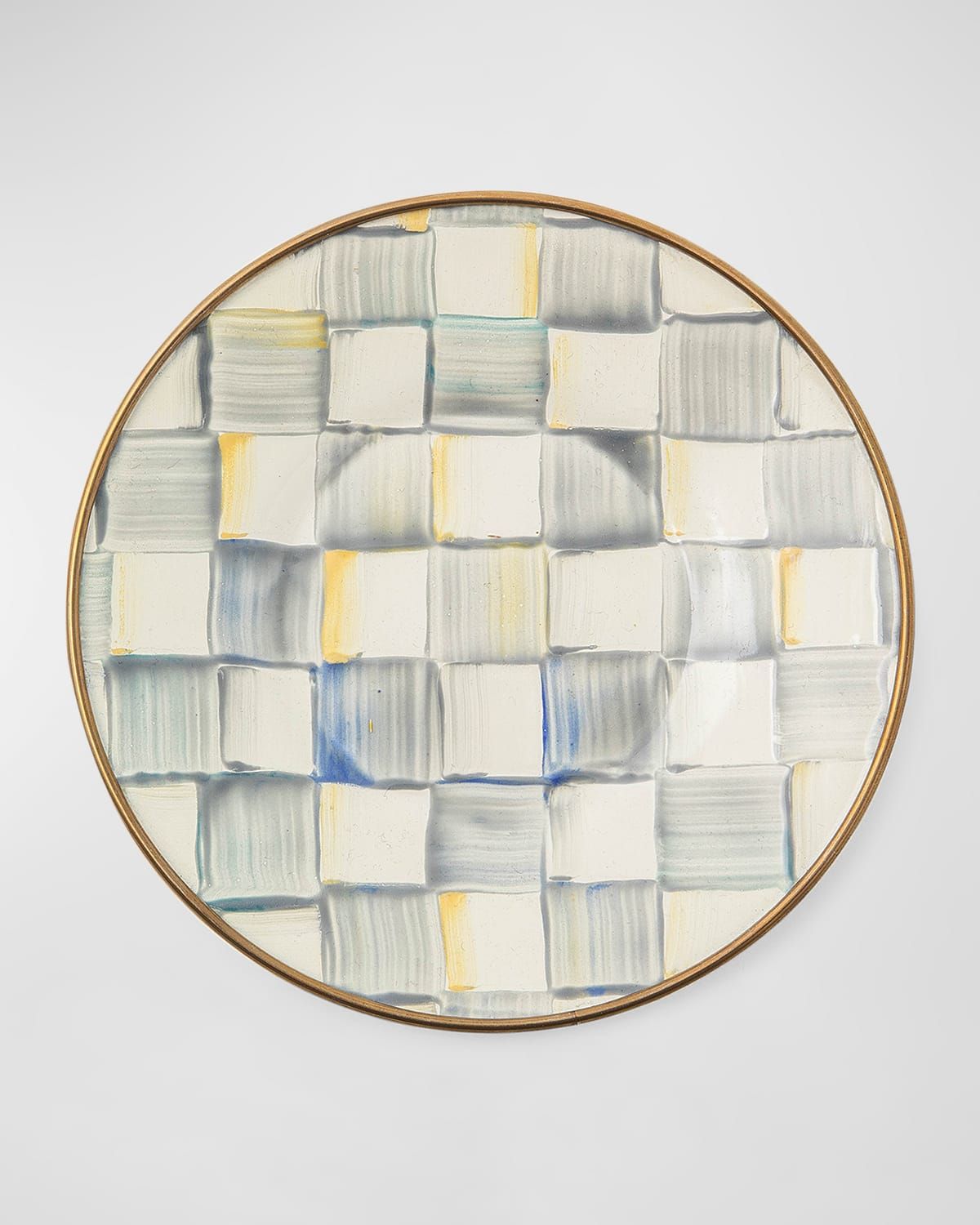 Sterling Check Enamel Saucer