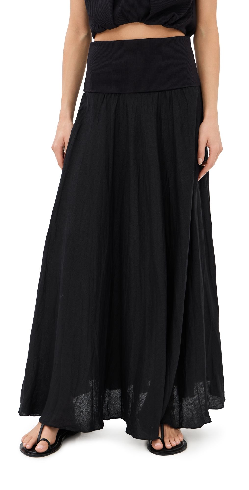 Johanna Ortiz Black Light and Sound Ankle Skirt Black 10