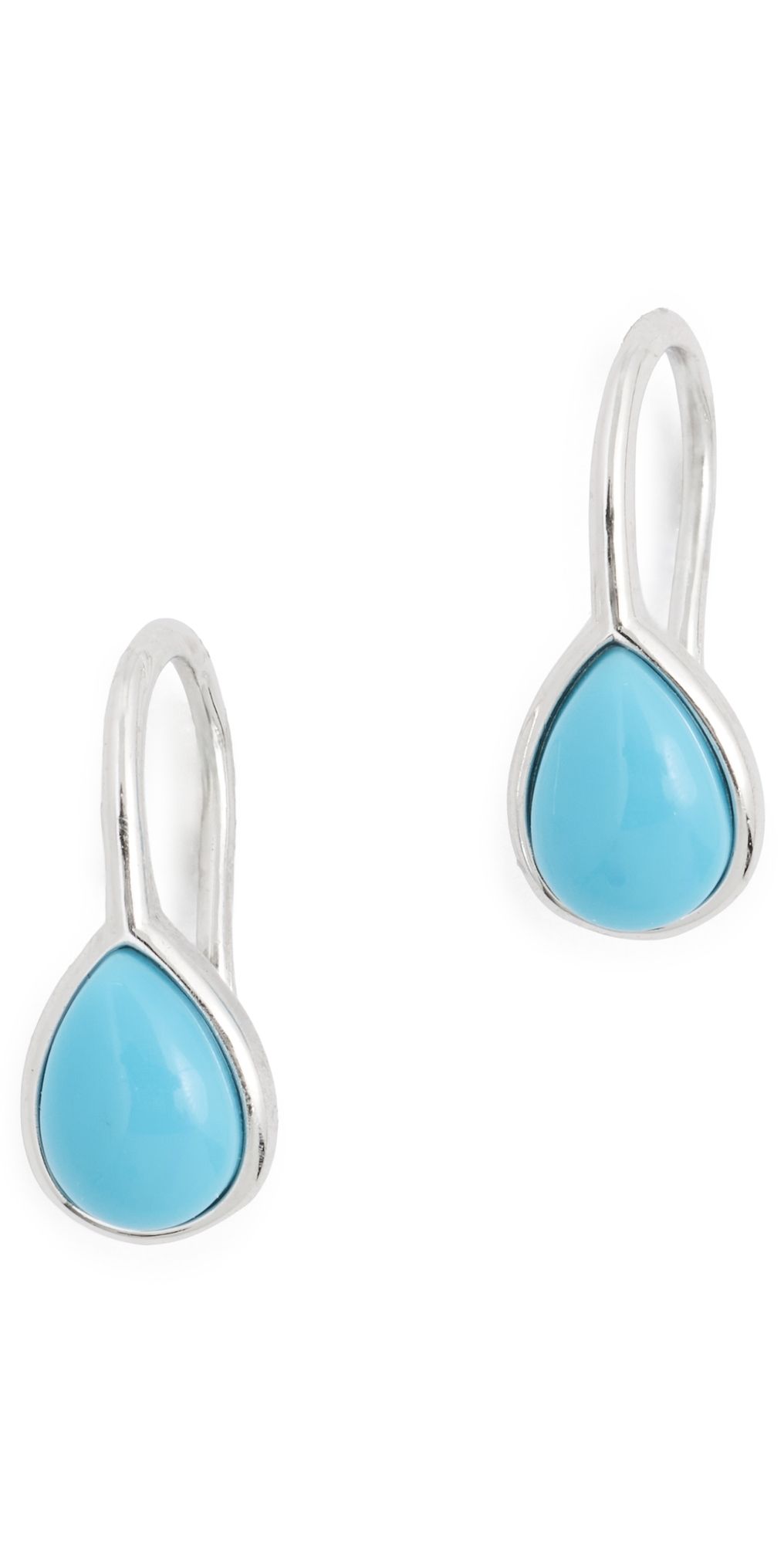 SHASHI Gemstone Pear Drop Earrings Silver/Turquoise One Size