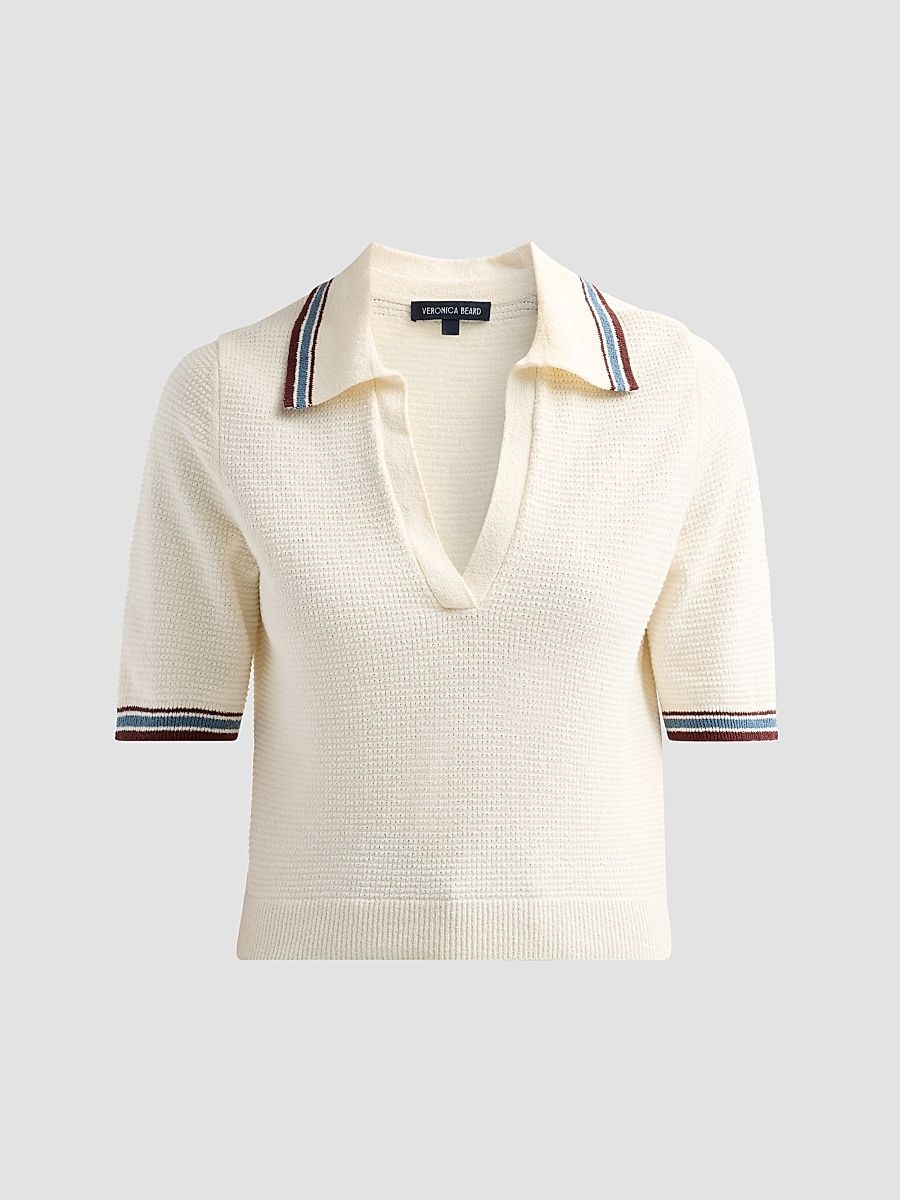 Women's Quinelle Knit Polo Shirt - Ecru - Size XL