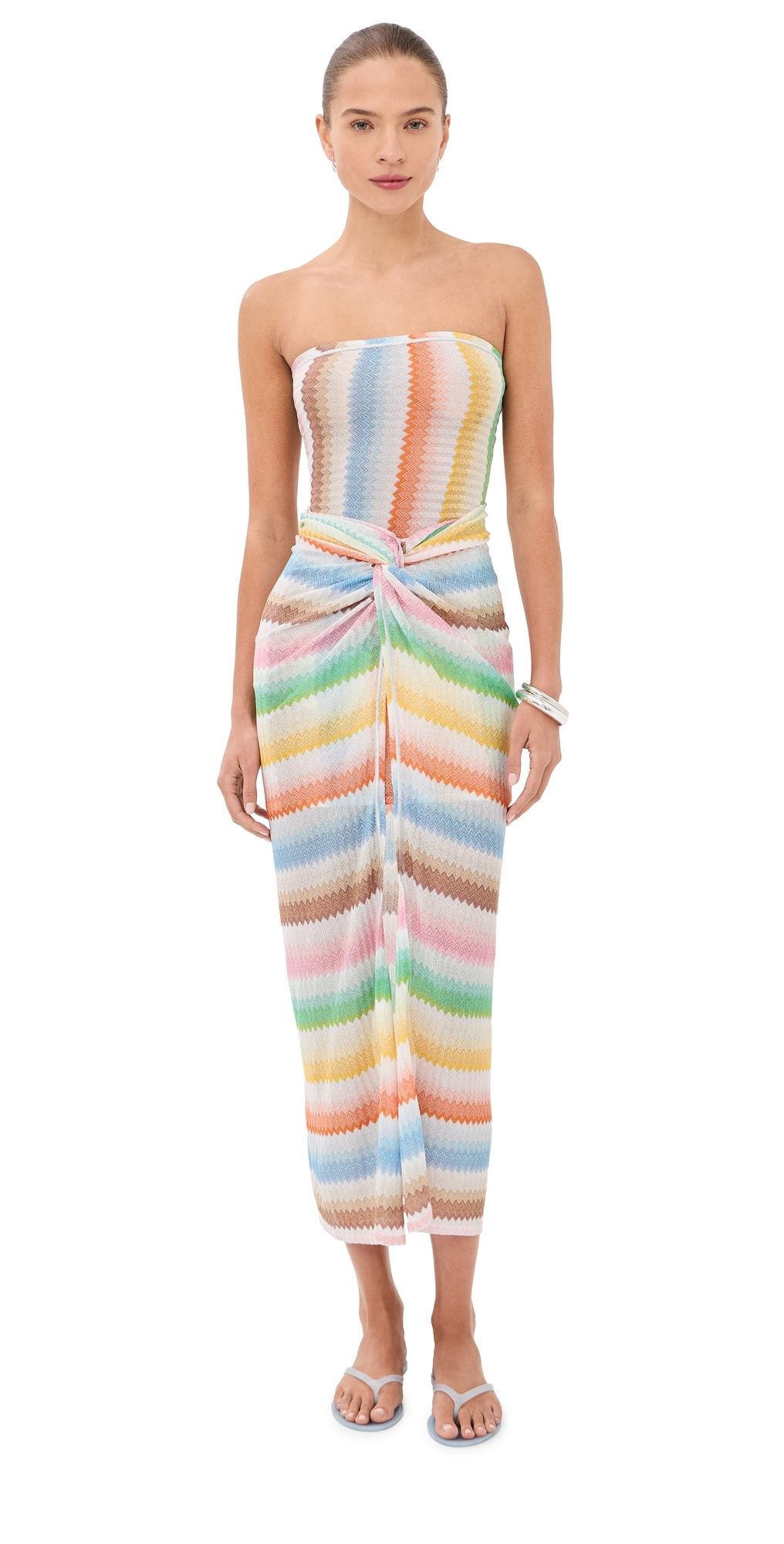 Missoni Strapless Long Cover Up Dress Multicolor XS