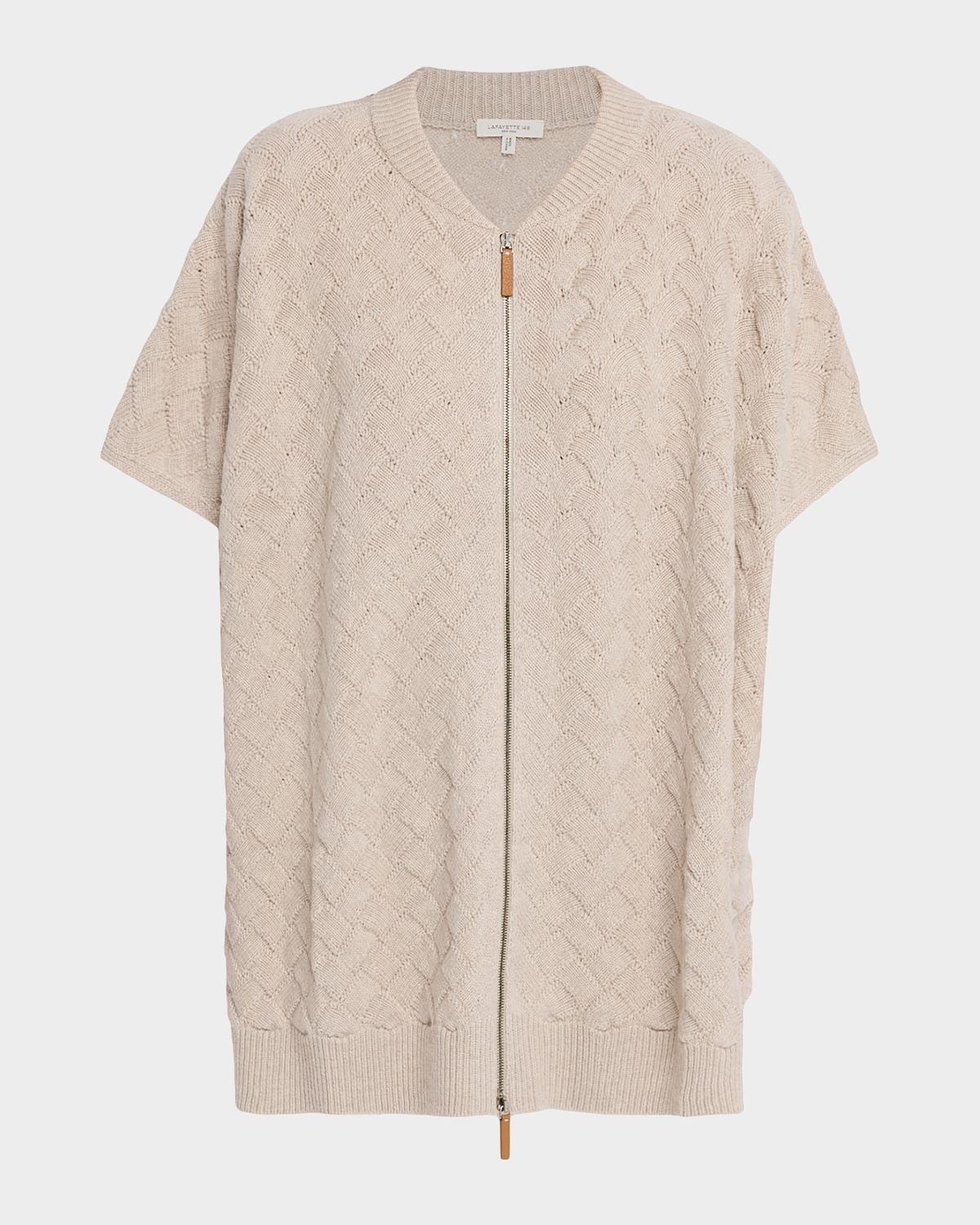 Basketweave Wool-Cashmere Poncho
