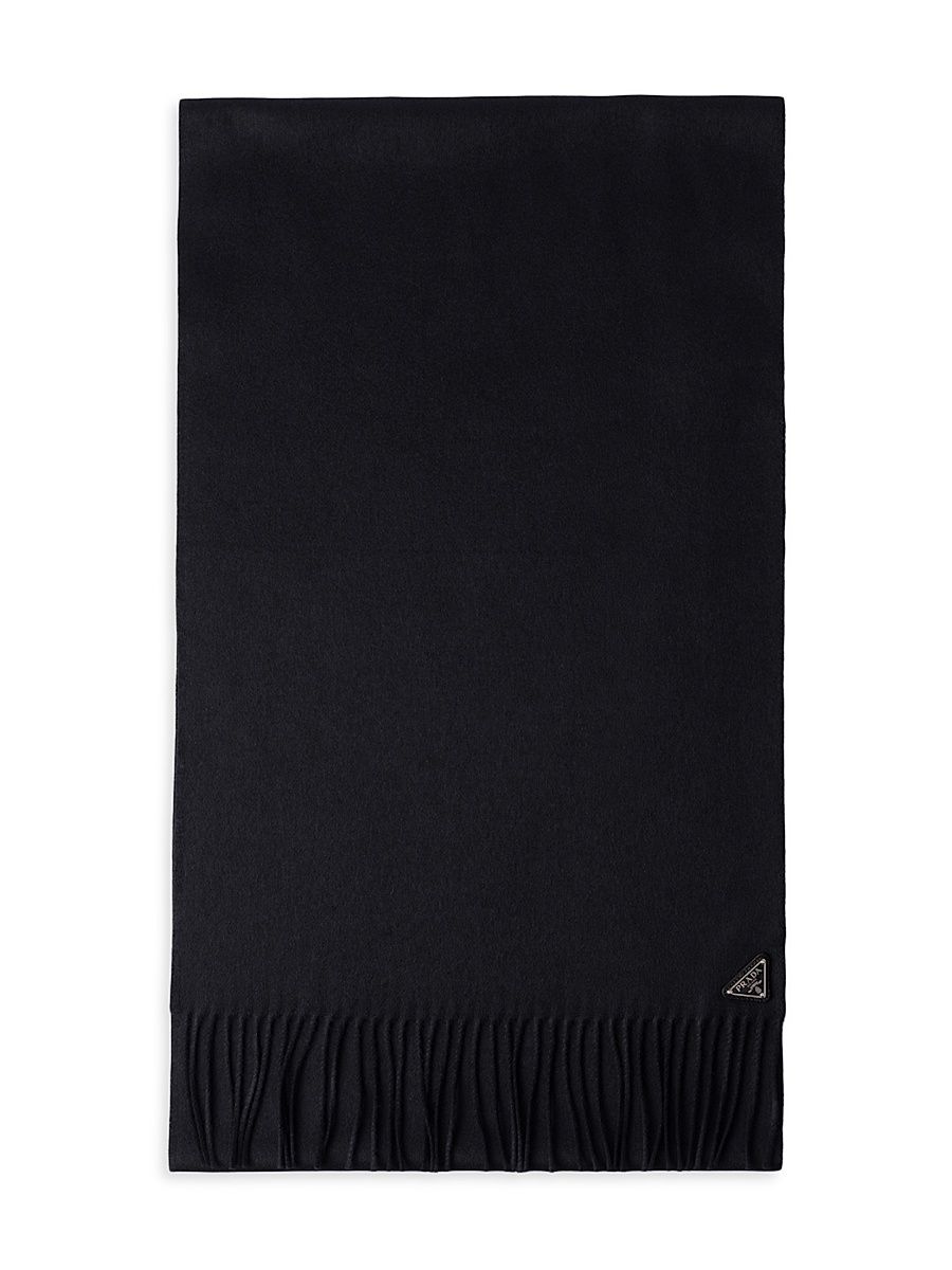 Women's Silk and Cashmere Scarf - Black