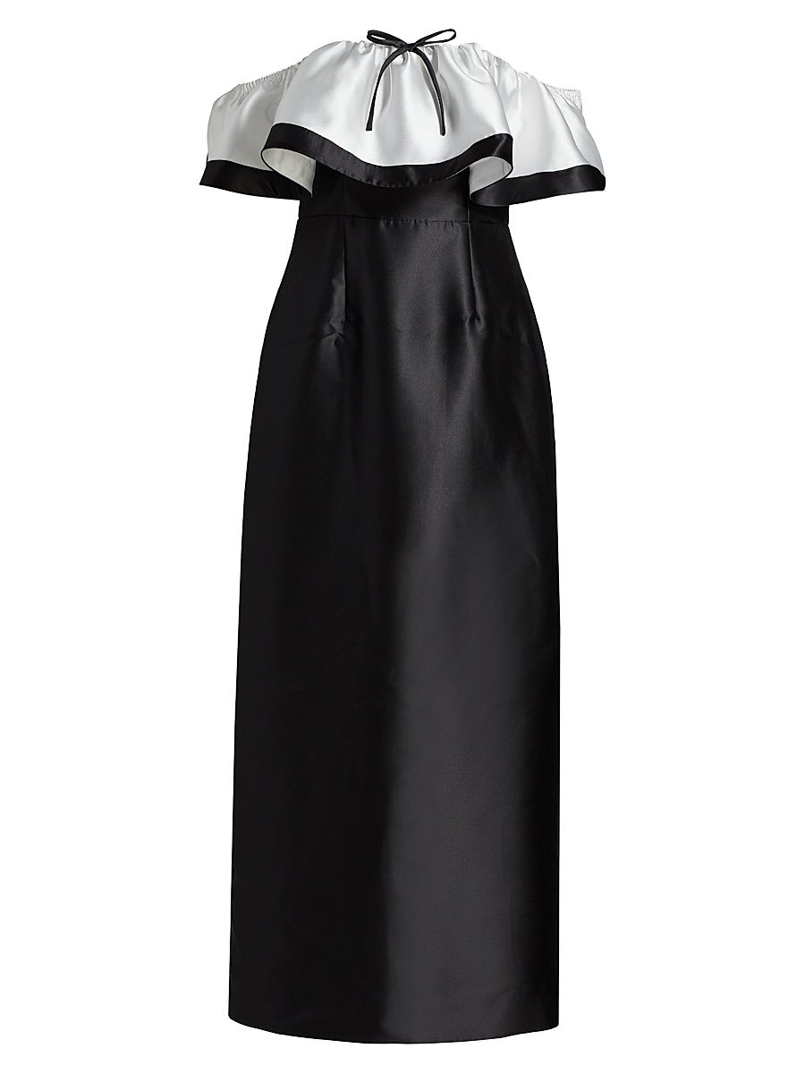 Women's Le Fleur Primrose Off-The-Shoulder Maxi Dress - Nero Antique - Size 12