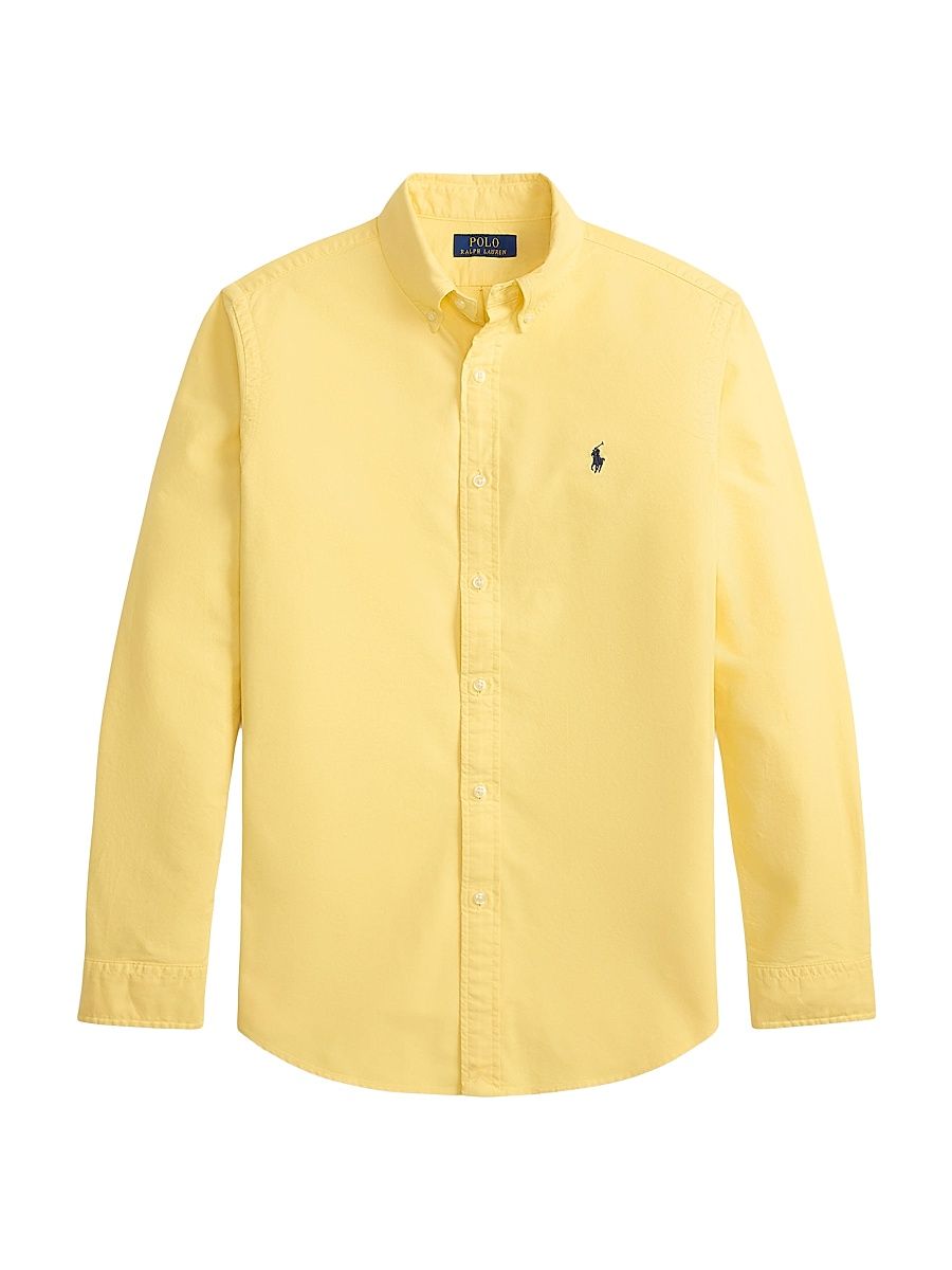 Men's Cotton Oxford Shirt - Corn Yellow - Size XXL