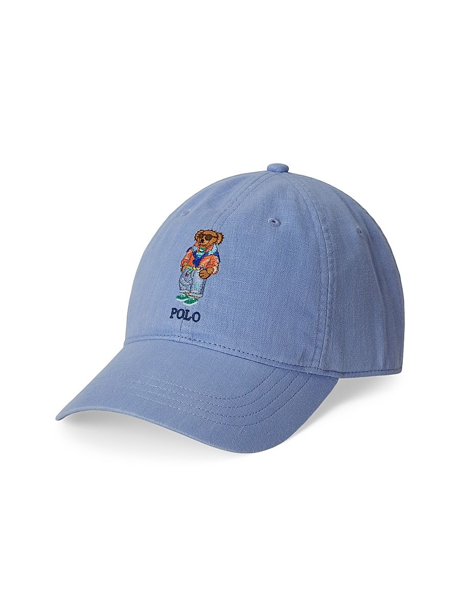 Men's Polo Bear Linen Baseball Cap - Austin Blue