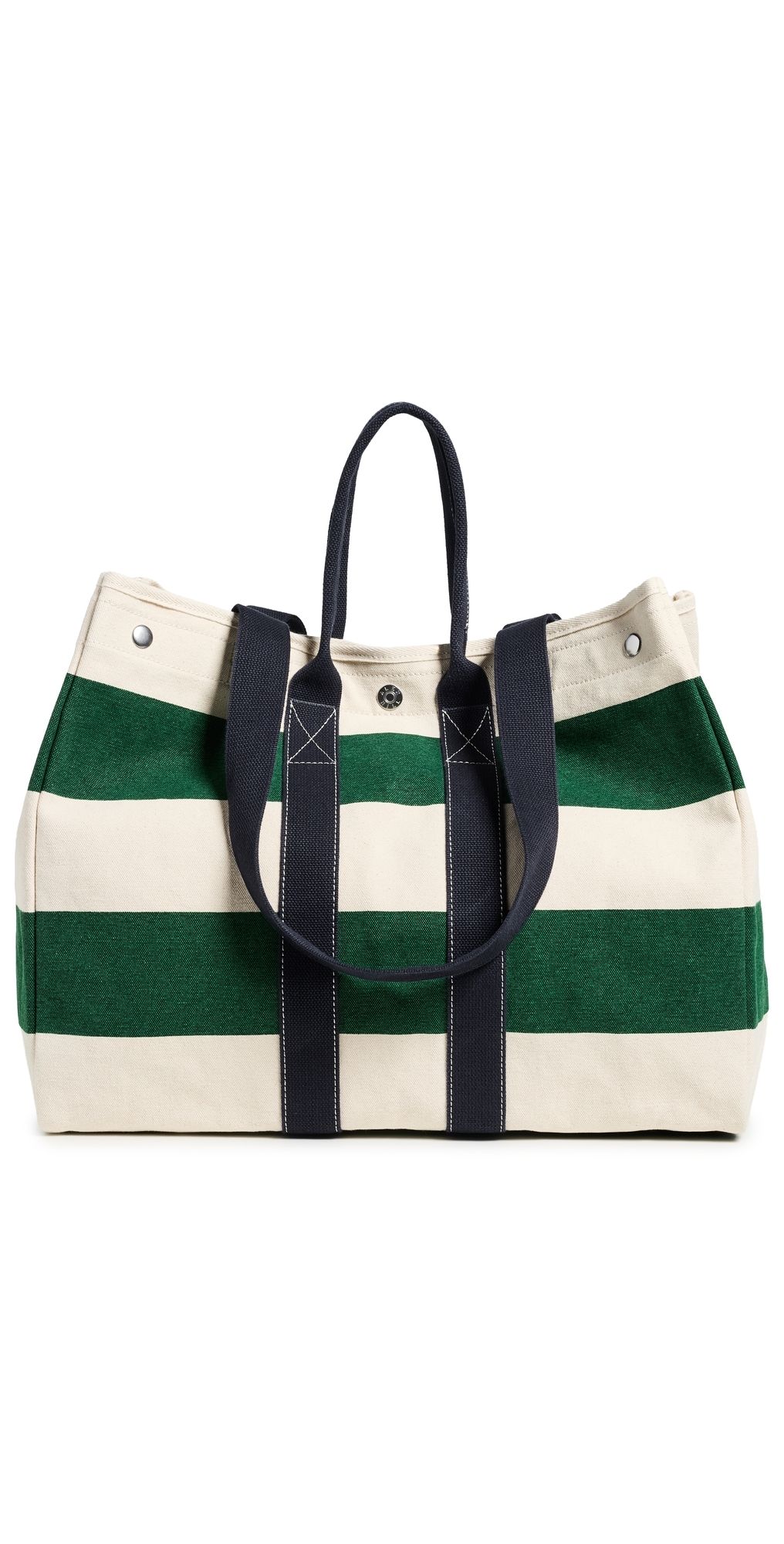 Alex Mill The Perfect Striped Weekend Tote Bag Natural/Emerald One Size