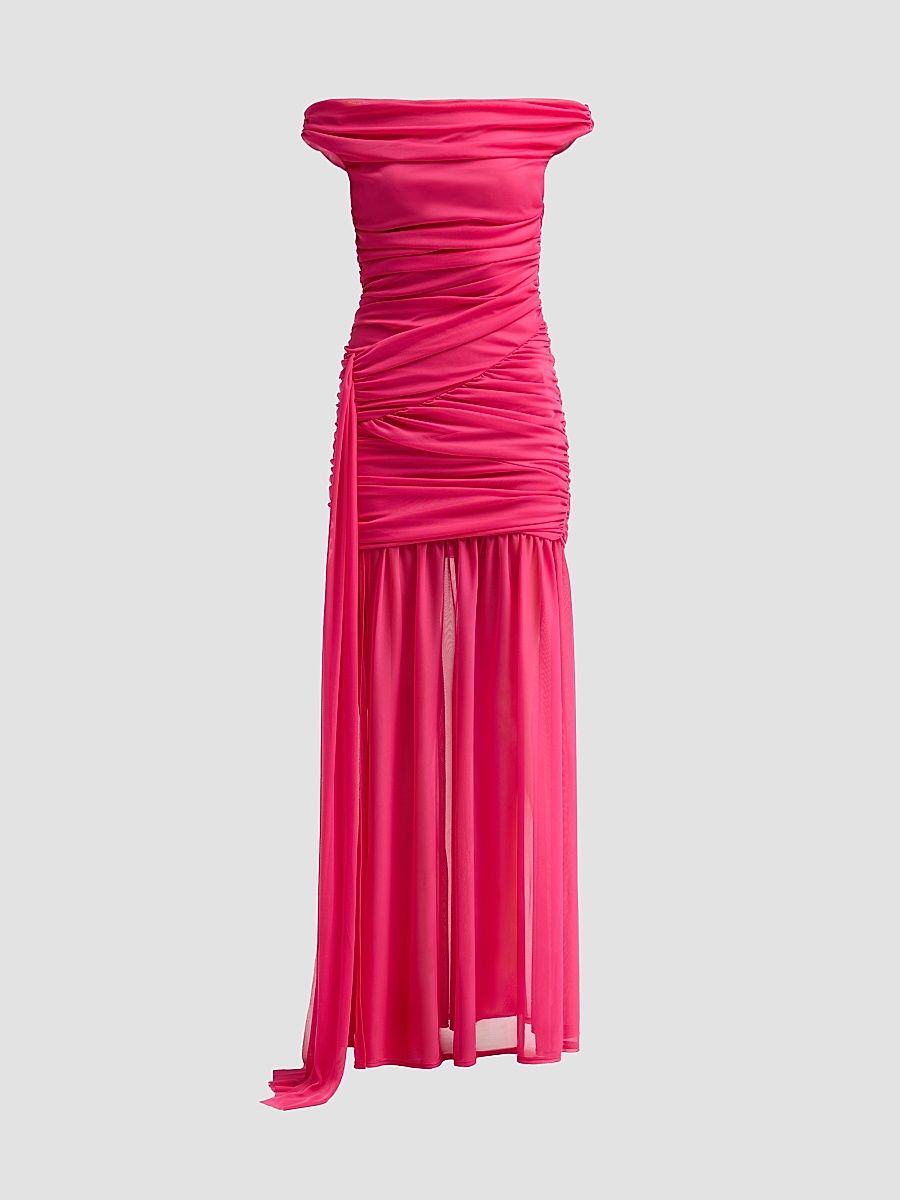Women's Amara Off-The-Shoulder Gown - Cerise - Size 0