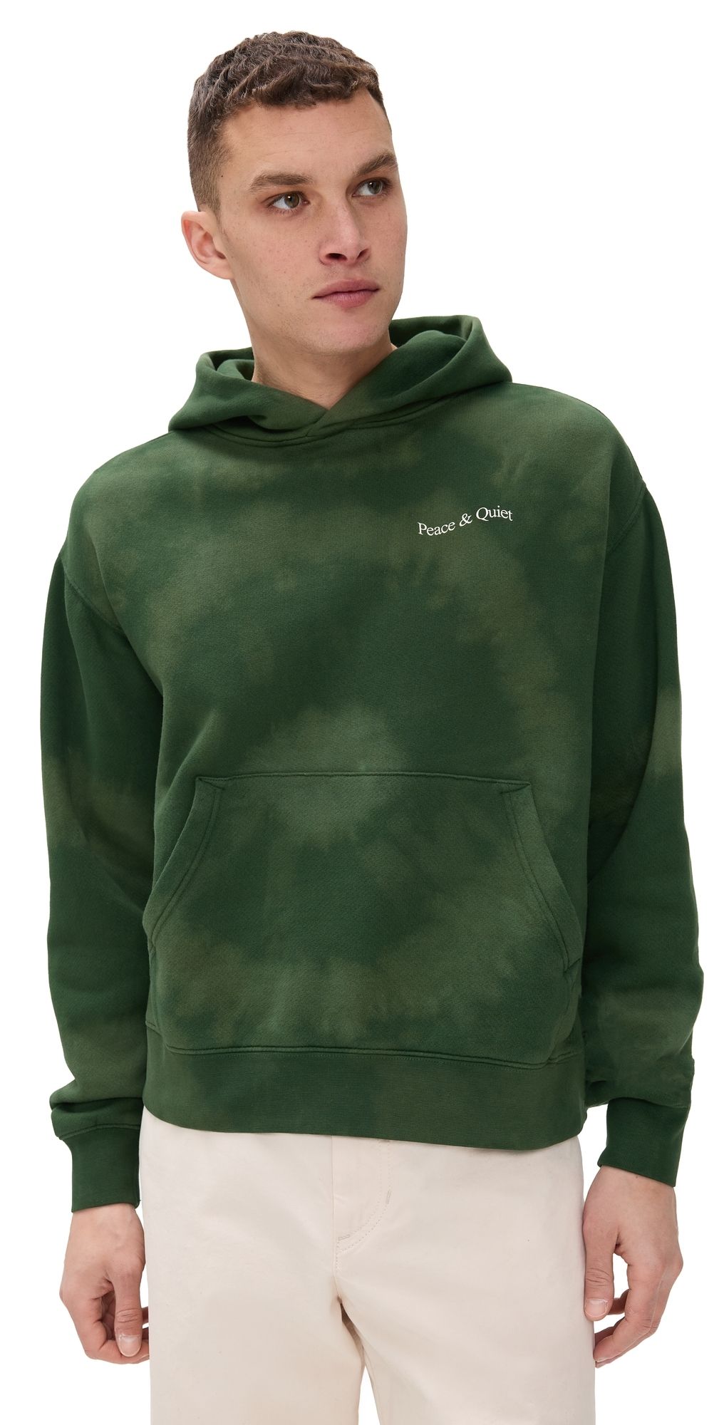 Museum of Peace and Quiet Wordmark Tie Dye Hoodie Forest XL