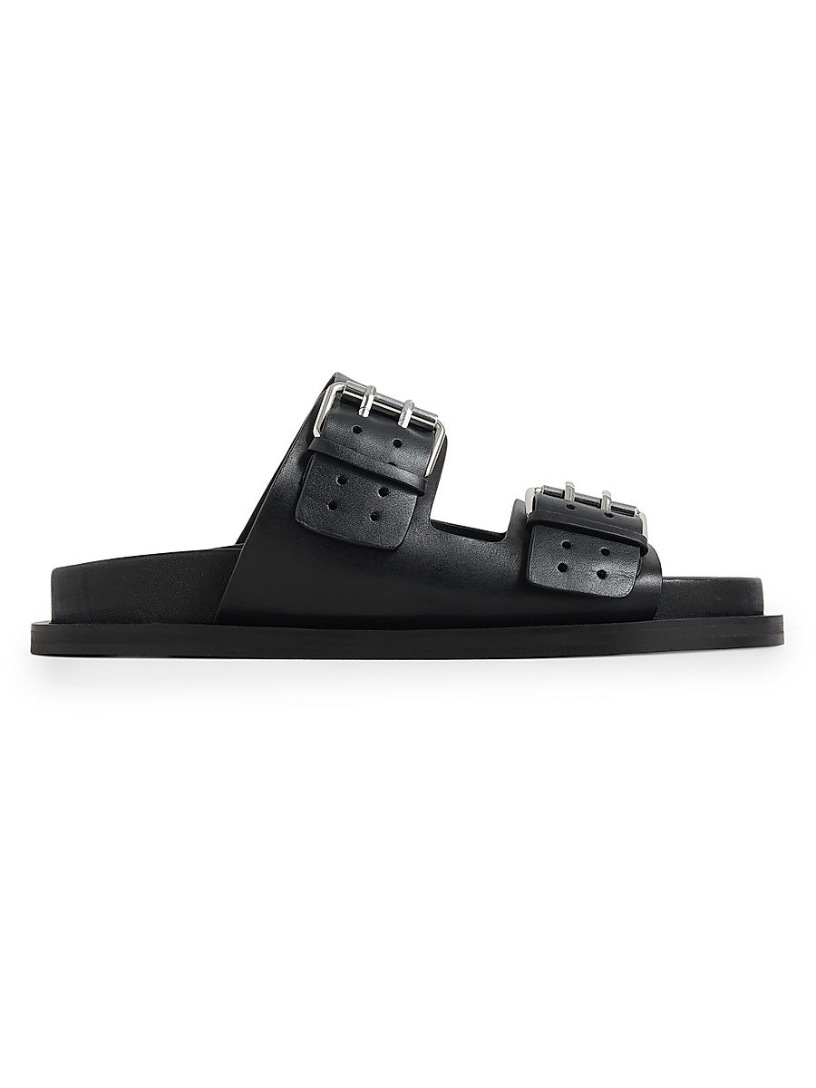 Women's Leon Leather Sandals - Black - Size 7
