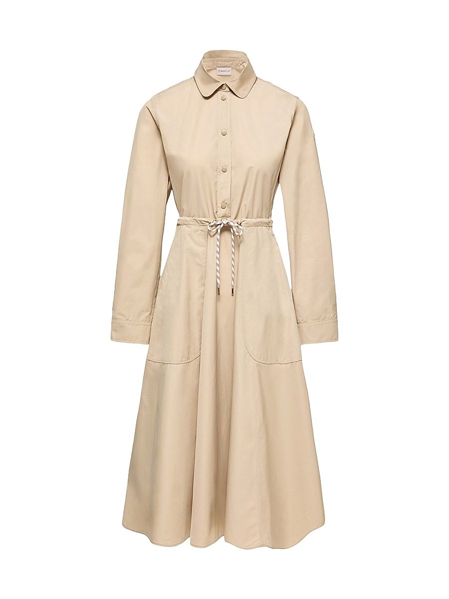 Women's Shirt Dress in Poplin - Beige - Size 10