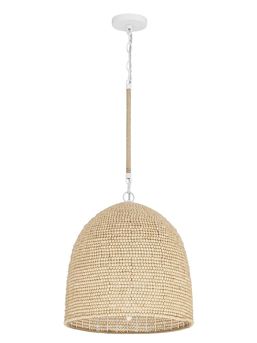 Jasper 3-Light Wood Pendant - White