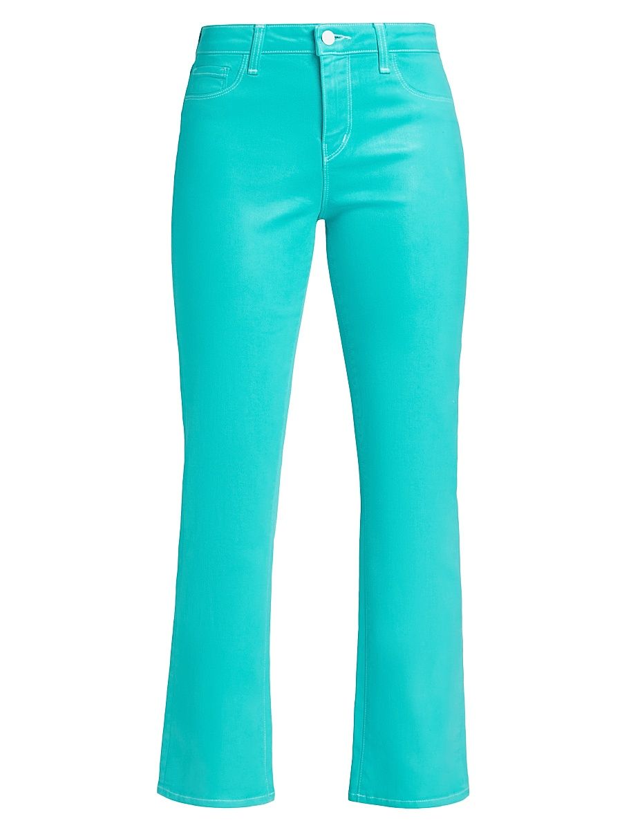 Women's Tati High-Rise Crop Micro Bootcut Jeans - Pool Blue White - Size 31