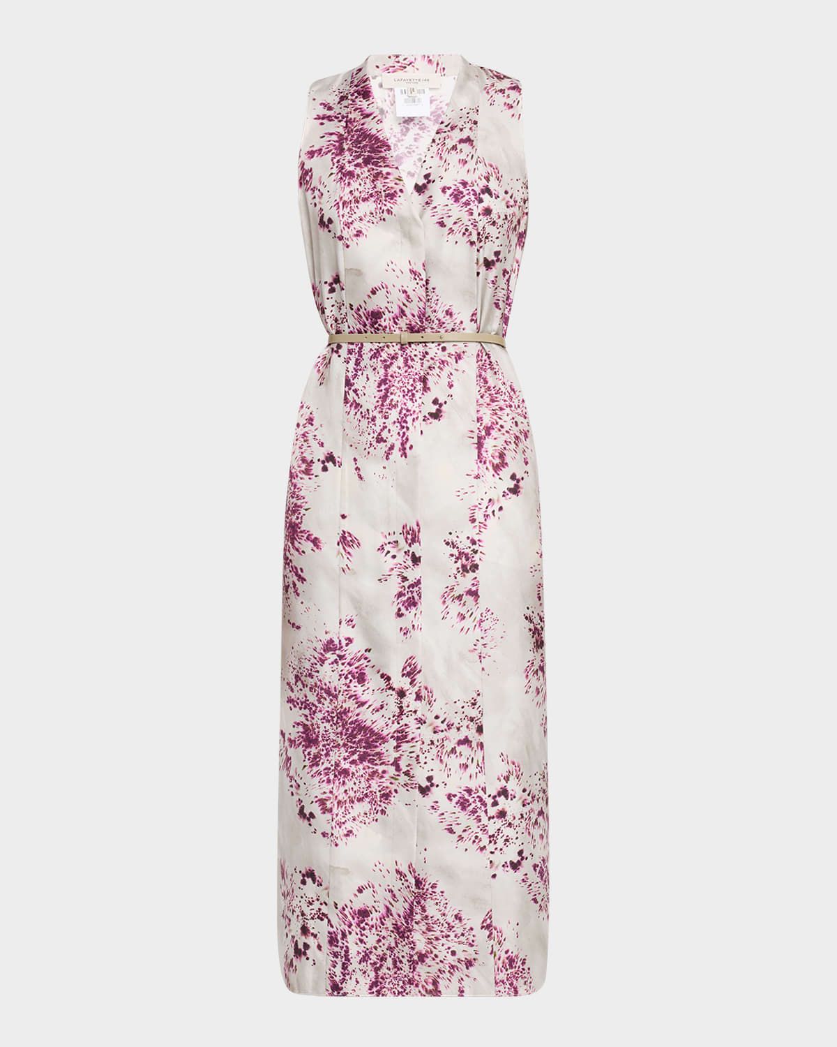 Spotted Glaze Silk Twill Midi Dress