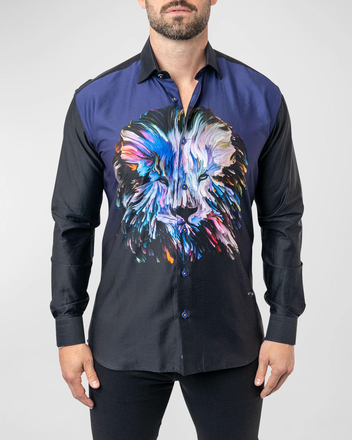 Men & apos;s Fibonacci Lion Paint Dress Shirt