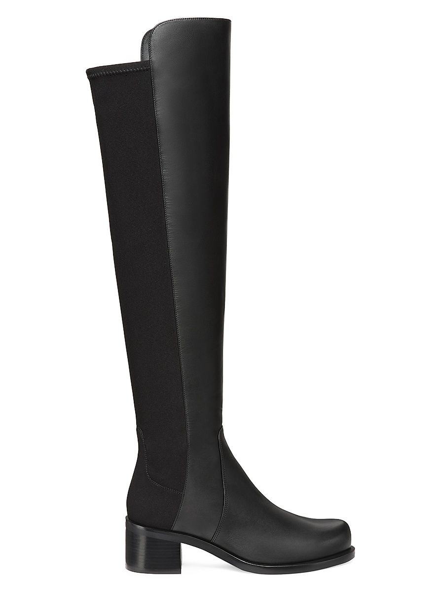 Women's Reserve Bold Leather Over-The-Knee Boots - Black - Size 9.5