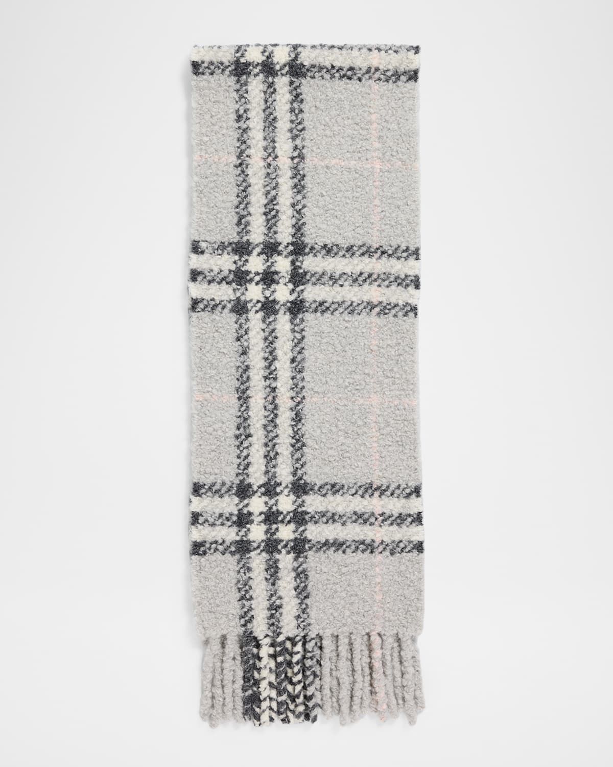 Men & apos;s Check Wool Bouclé Scarf