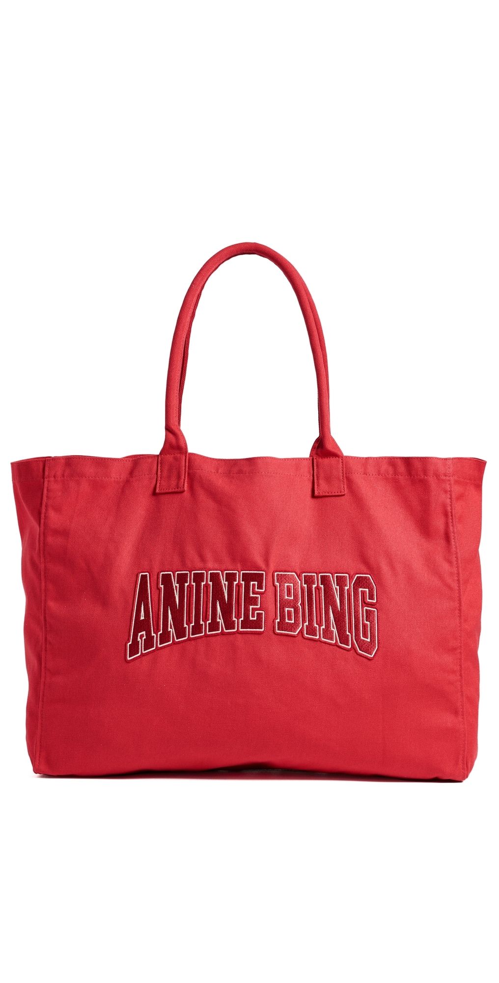 ANINE BING Leo Canvas Tote Tango Red One Size
