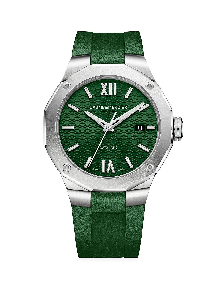 Women's Riviera 10618 Stainless Steel & Rubber Strap Watch - Green