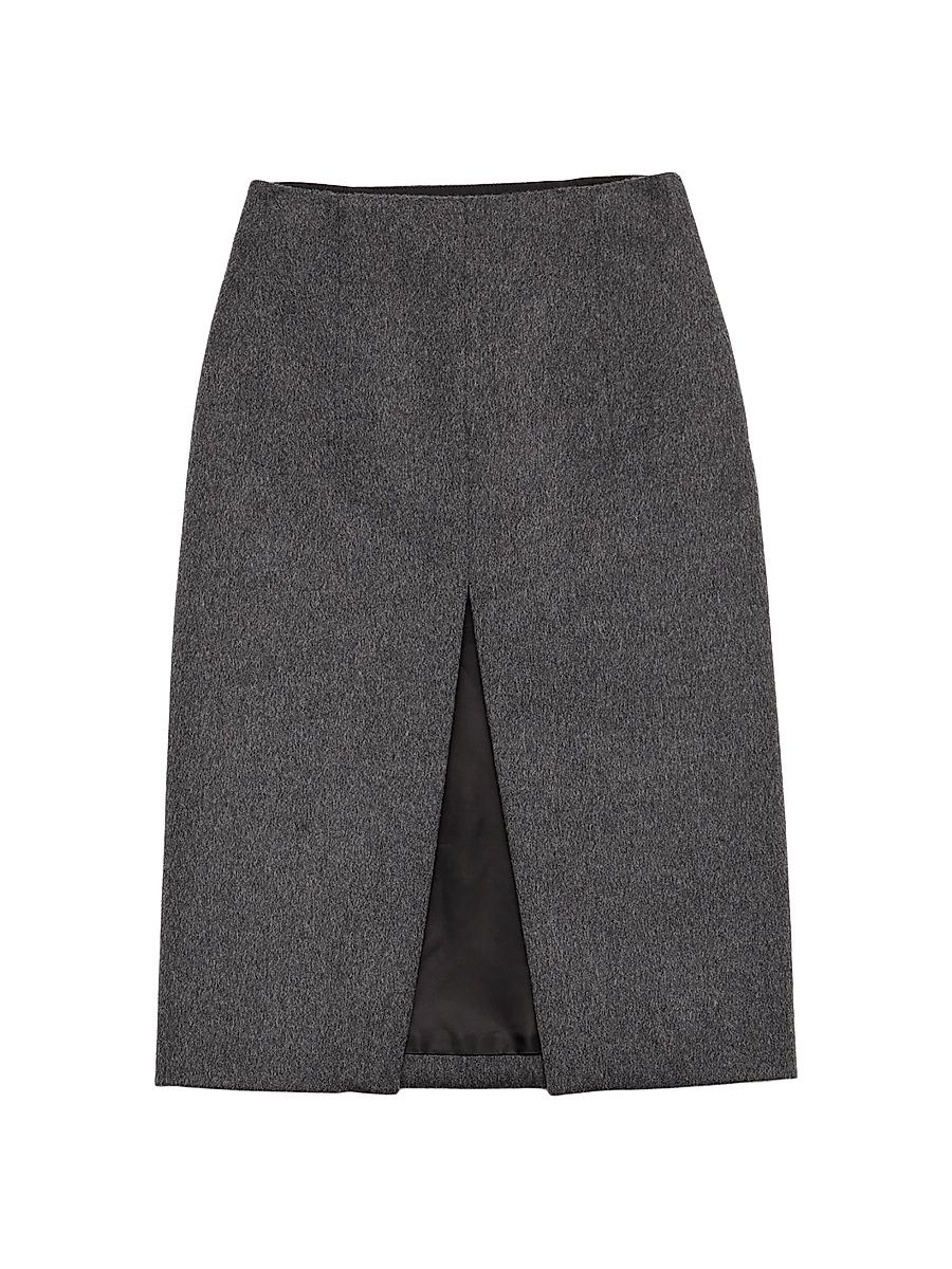 Women's Loden Fabric Pencil Skirt - Grey - Size 8