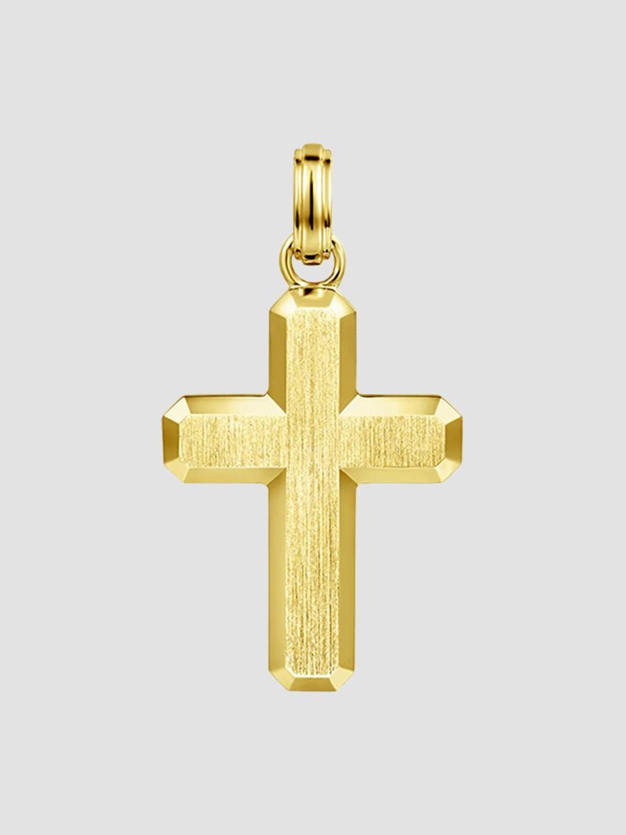Gabriel & Co Men's Contemporary 14K Yellow Gold Cross Pendant - Gold