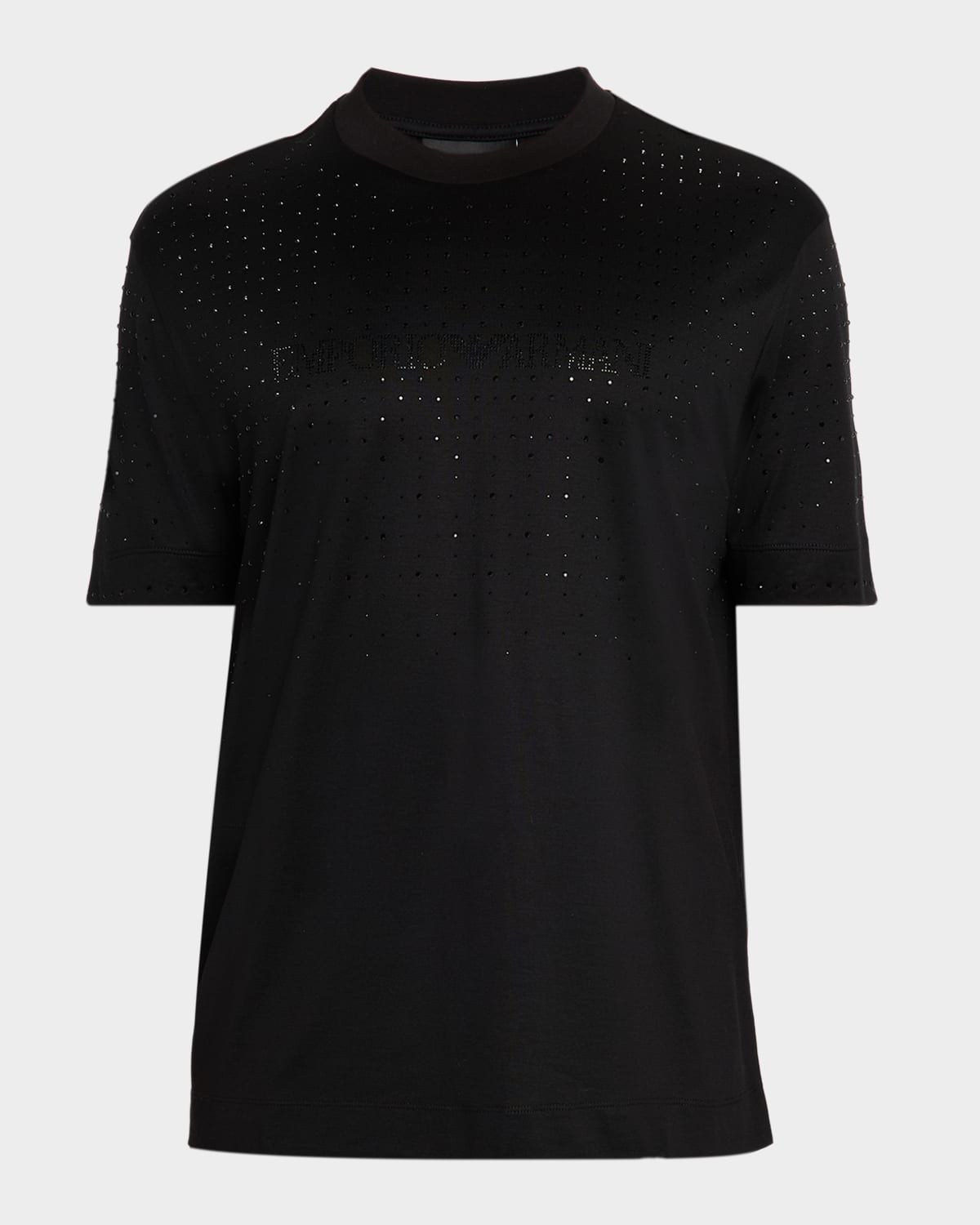 Men & apos;s Clubwear Cotton-Lyocell Jersey Rhinestone Logo T-Shirt