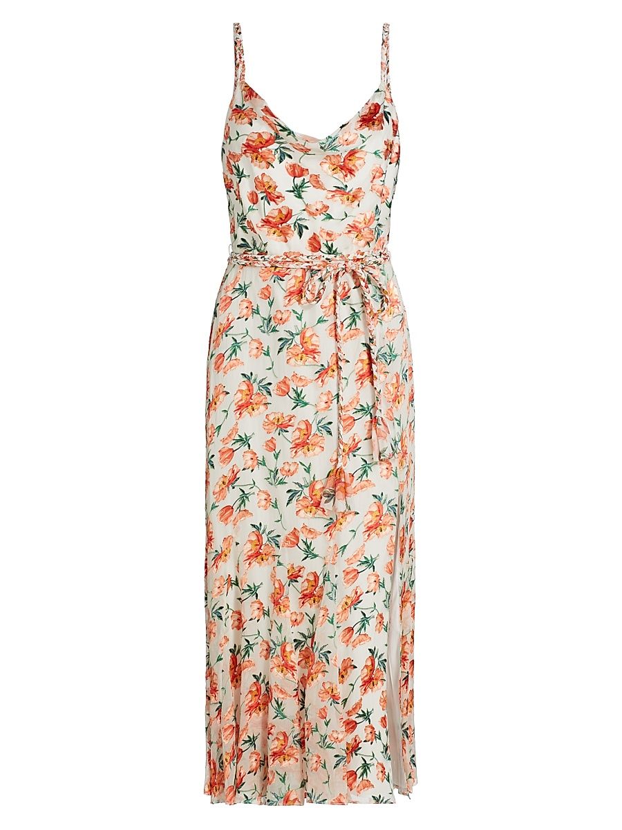 Women's Lissa Floral Cowl Midi-Dress - Falling For You Off White - Size 12