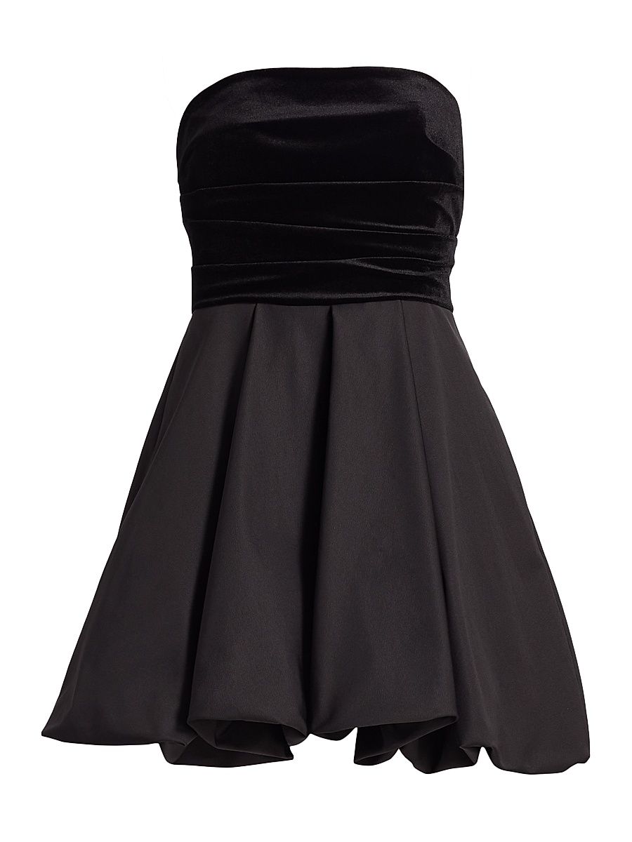 Women's Fiona Mixed-Media Bandeau Minidress - Black - Size XL