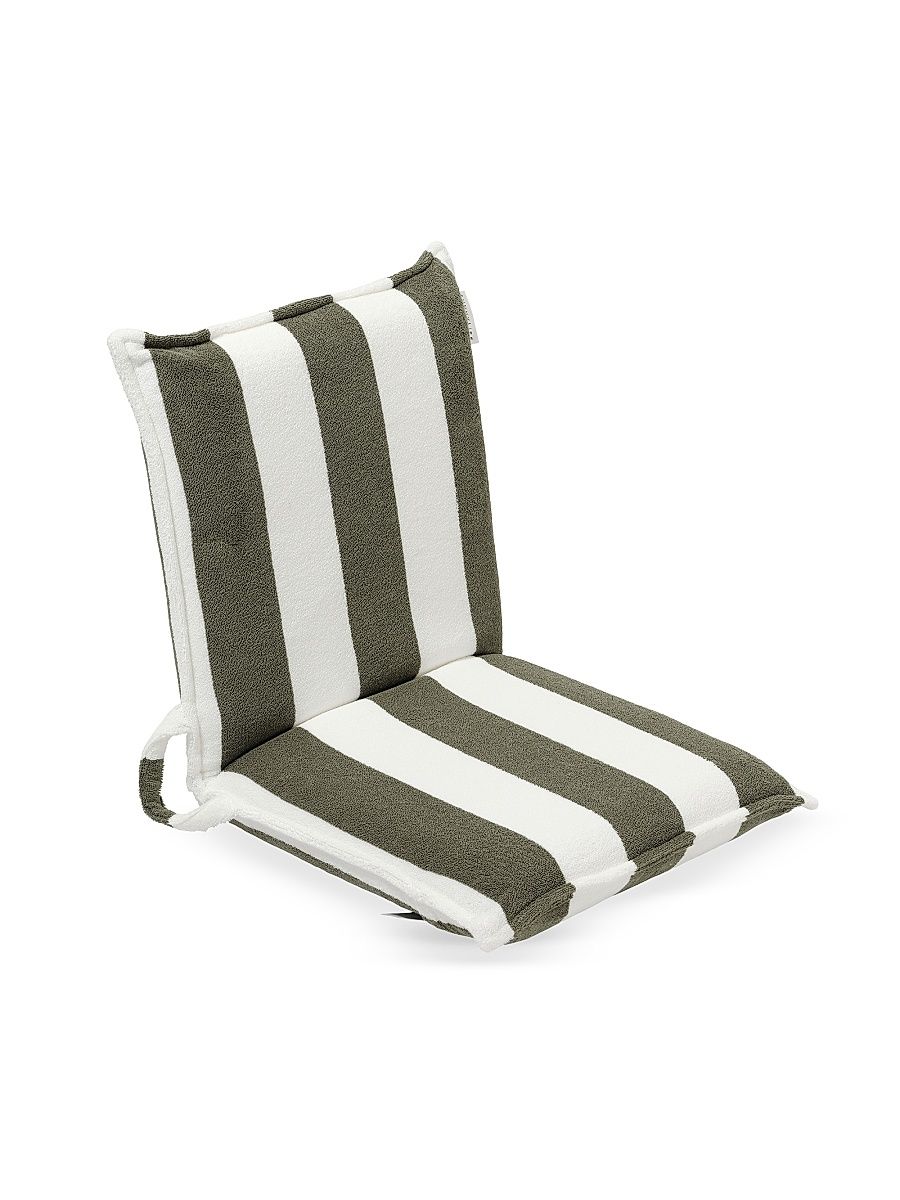 The Vacay Olive Stripe Terry Travel Lounger - Green
