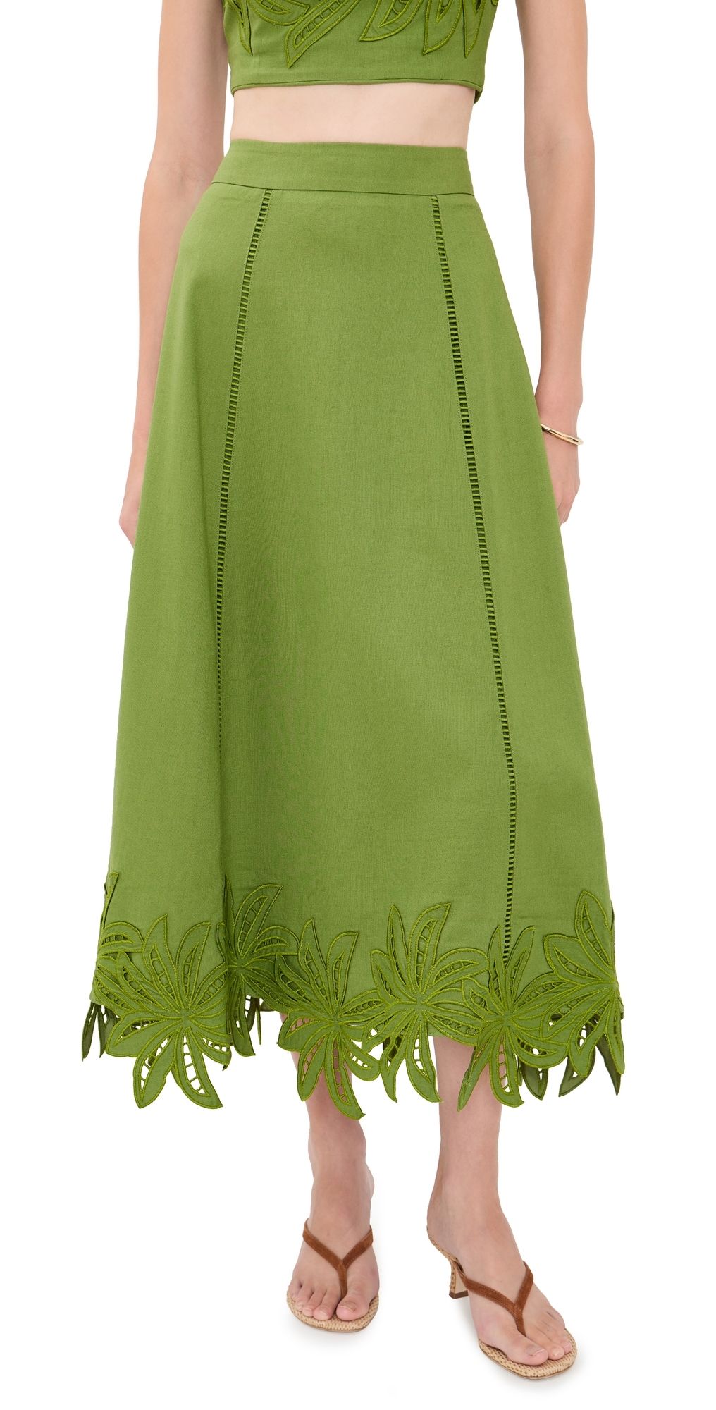 English Factory Palm Tree Skirt Green L