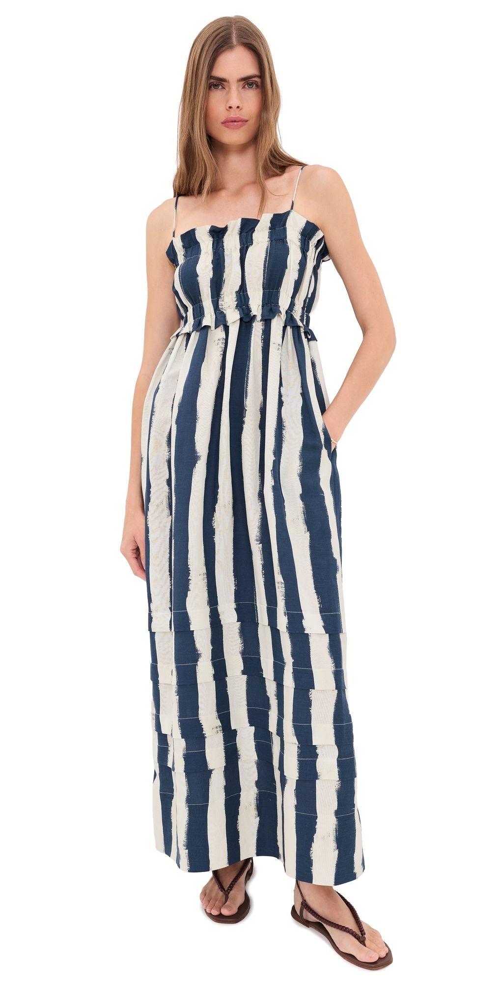 Hunter Bell Larkin Dress Lighthouse Stripe Navy M