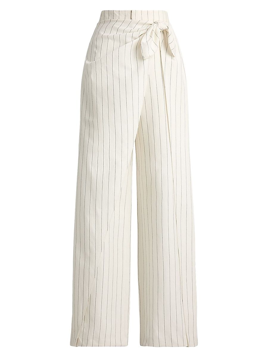 Women's Rennie Striped Washed Pants - Lux Cream Black - Size 4