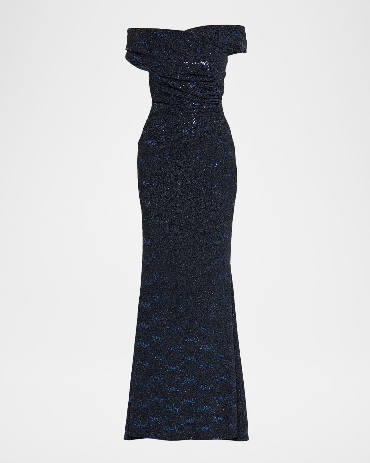 Stardust Jersey Off-The-Shoulder Gown