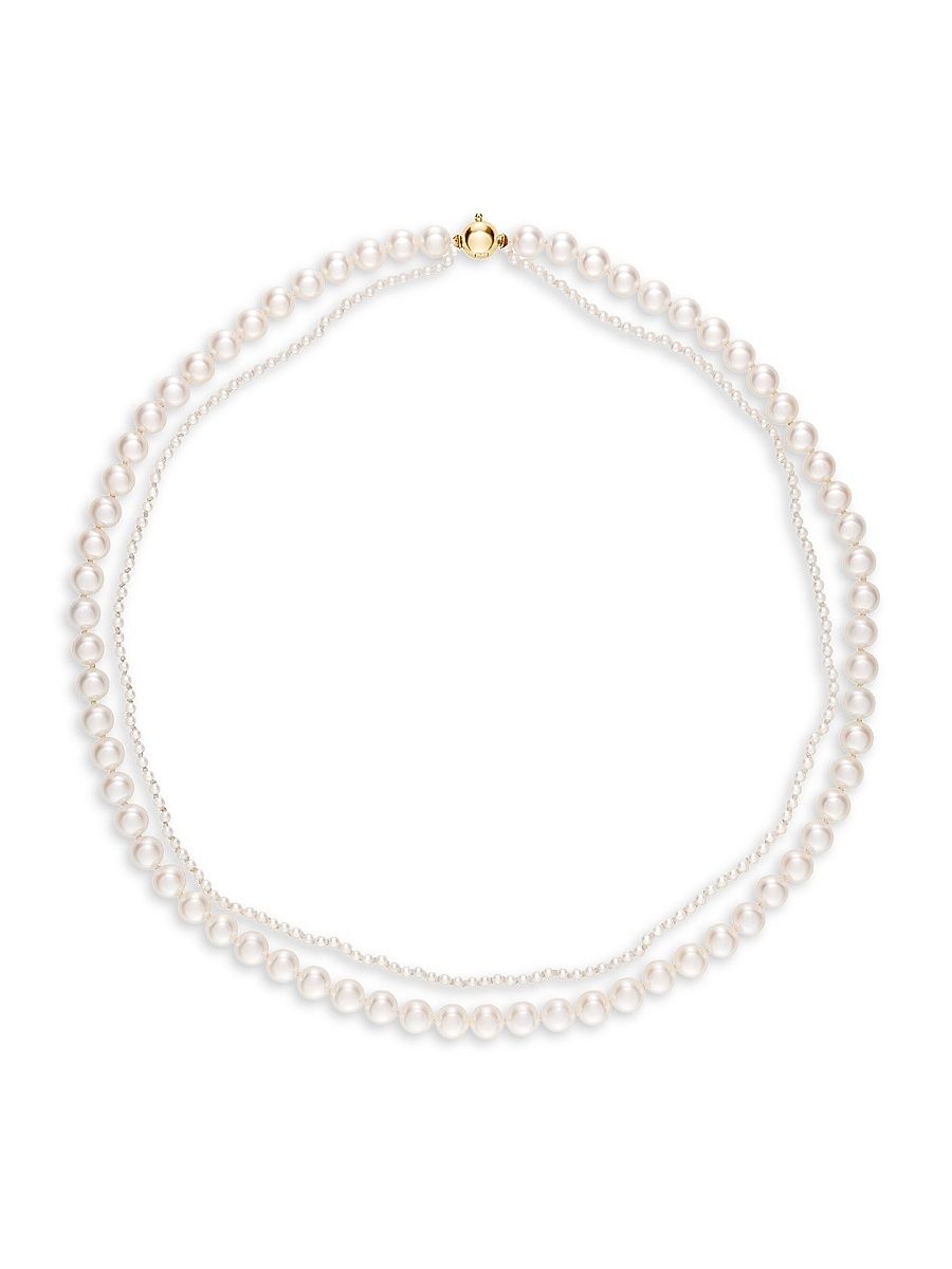 Women's Classic Collection 14K Yellow Gold & 2.5-6MM Pearl Double Peggy Necklace - Gold