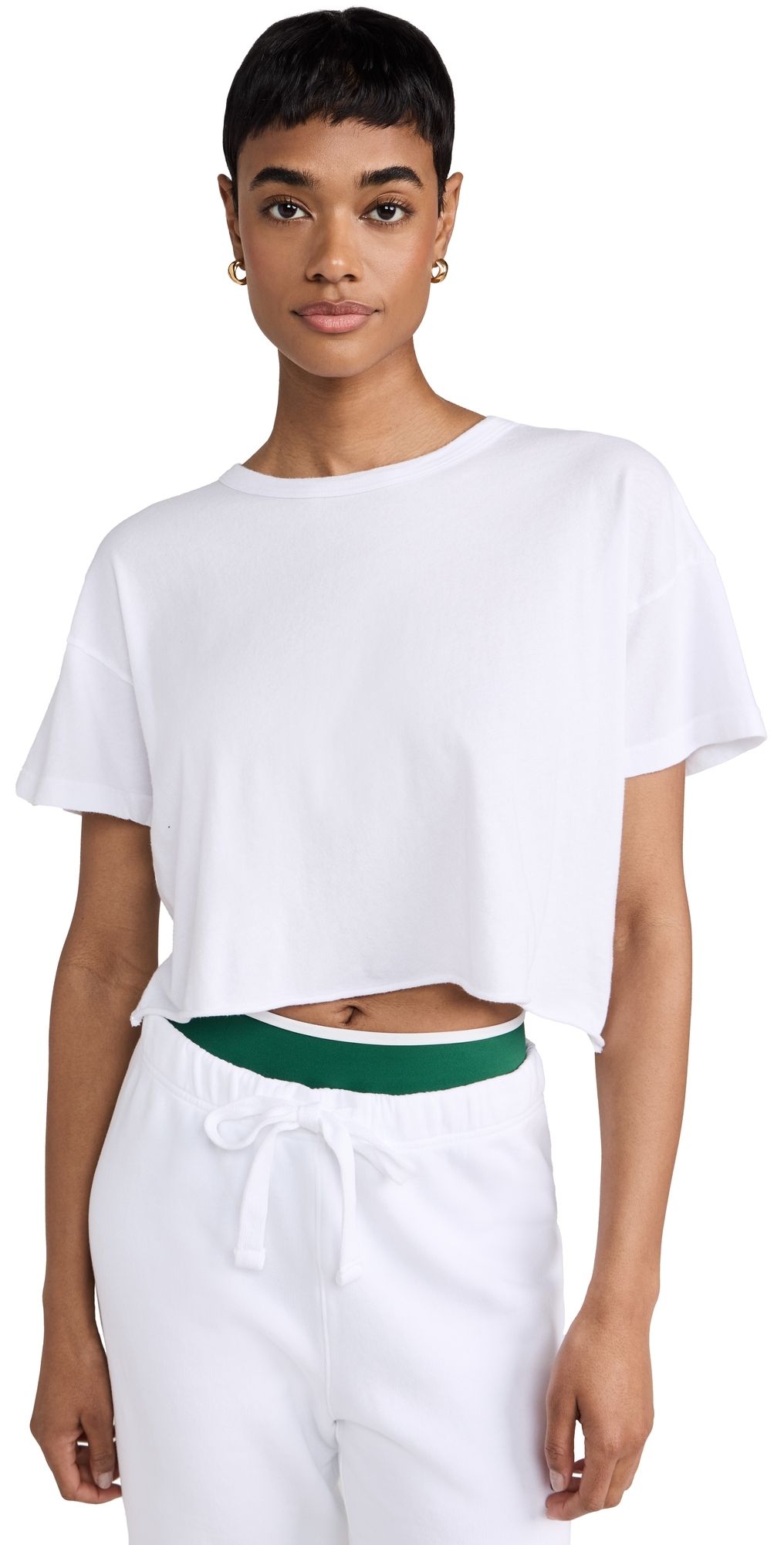 Year of Ours YOS Cropped Tee White S