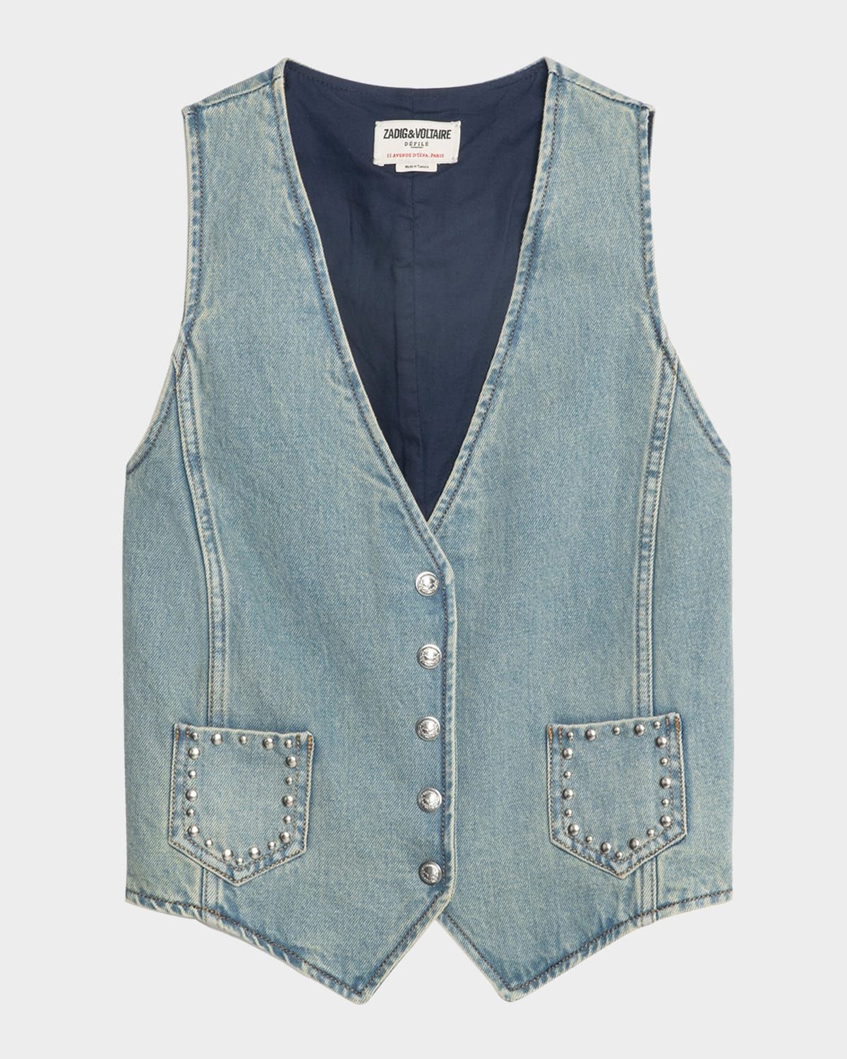 Gillier Studded Denim Vest