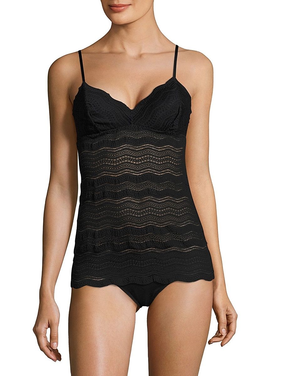 Women's Dolce Long Camisole - Black - Size Large