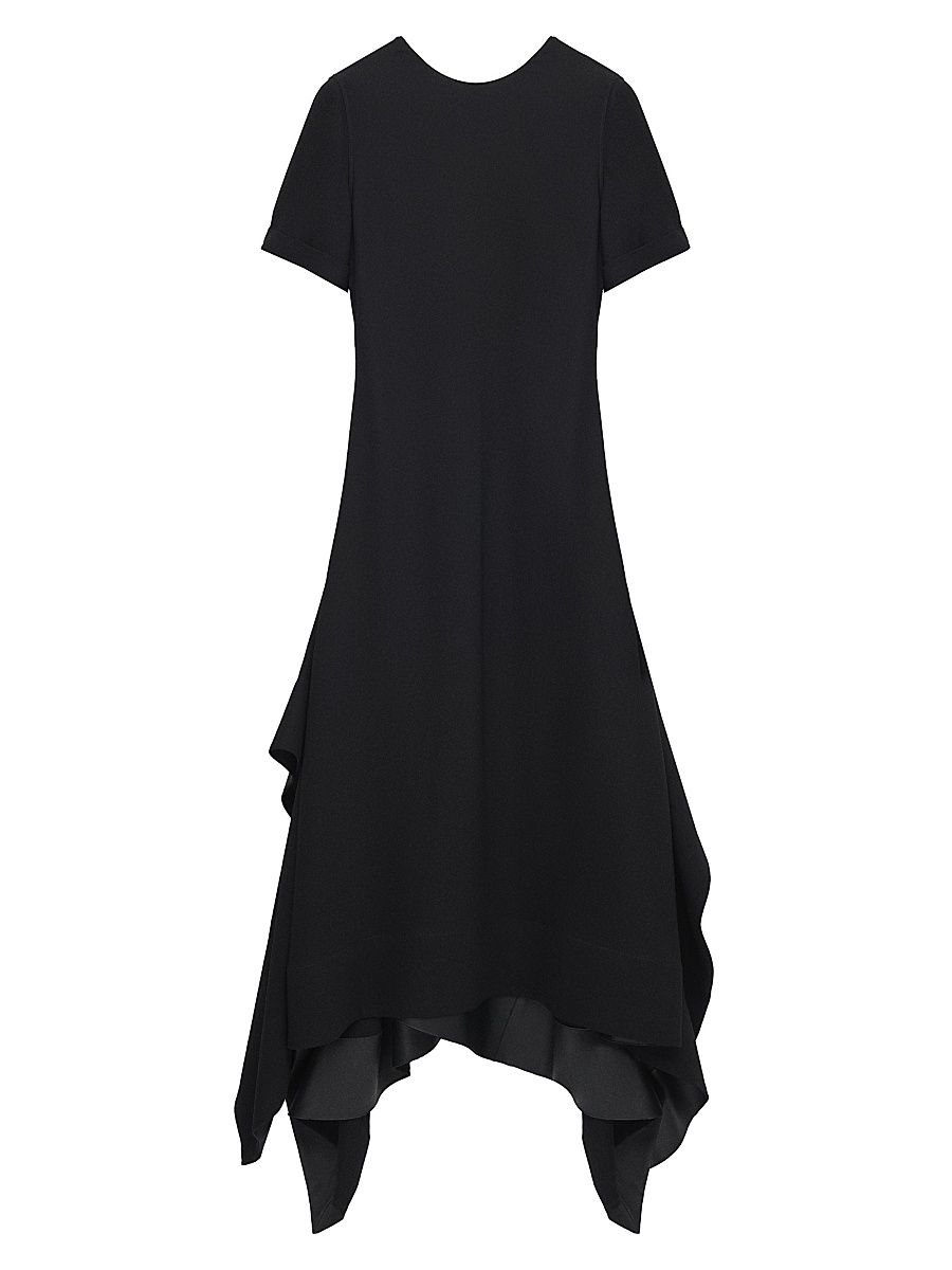 Women's Handkerchief-Hem Midi-Dress - Black - Size 10