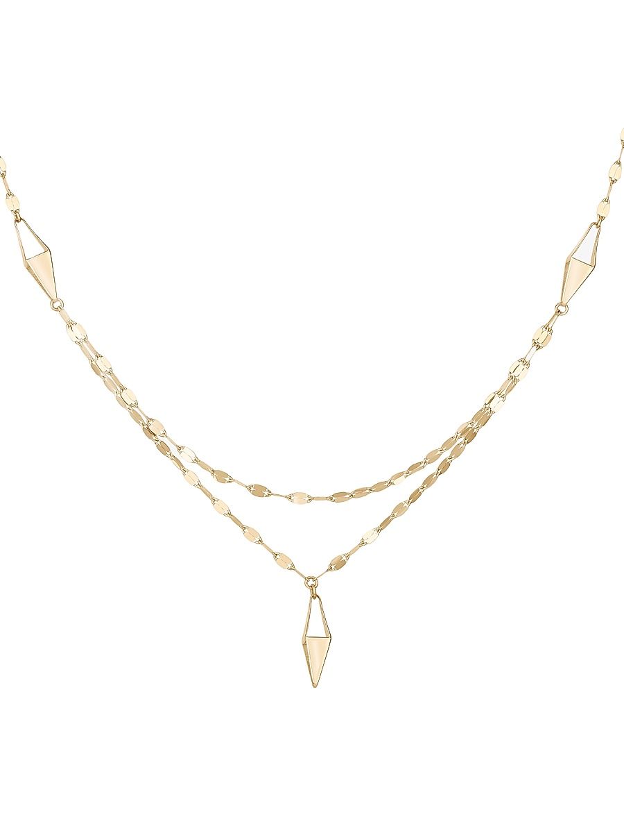 Women's 14K Yellow Gold Double-Strand Kite Chain Necklace - Yellow Gold