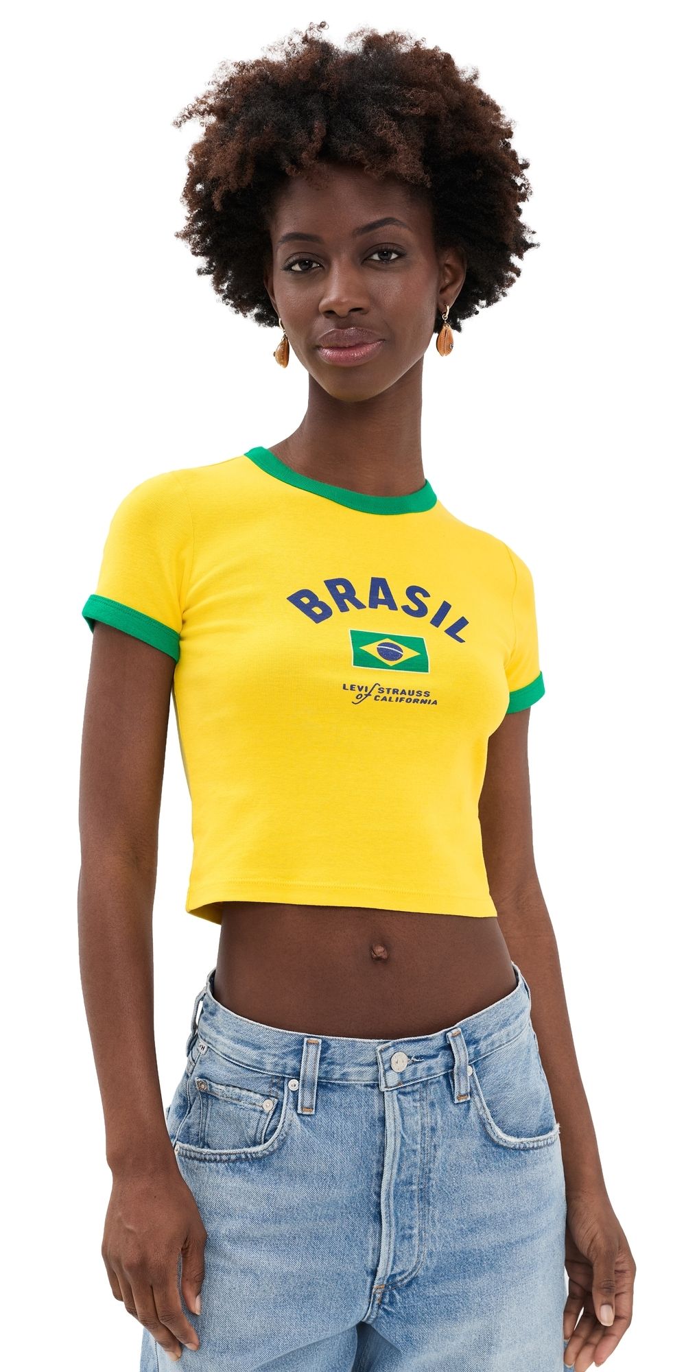 Levi's Levi's X World Cup Brazil Retro Ringer Baby Tee Yellow Green Blue M