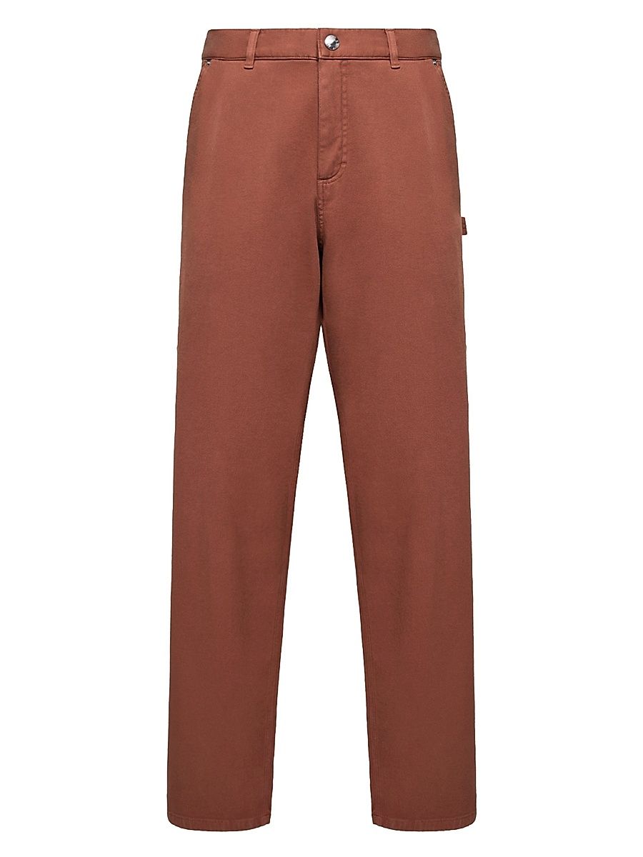 Men's Pants in Cotton Blend Gabardine - Red Brown - Size XXL
