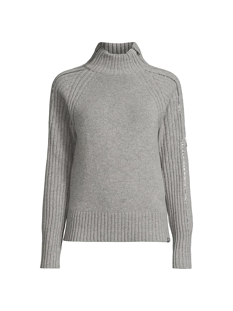 Women's Amber Cashmere & Wool Sweater - Grey Melange - Size 8